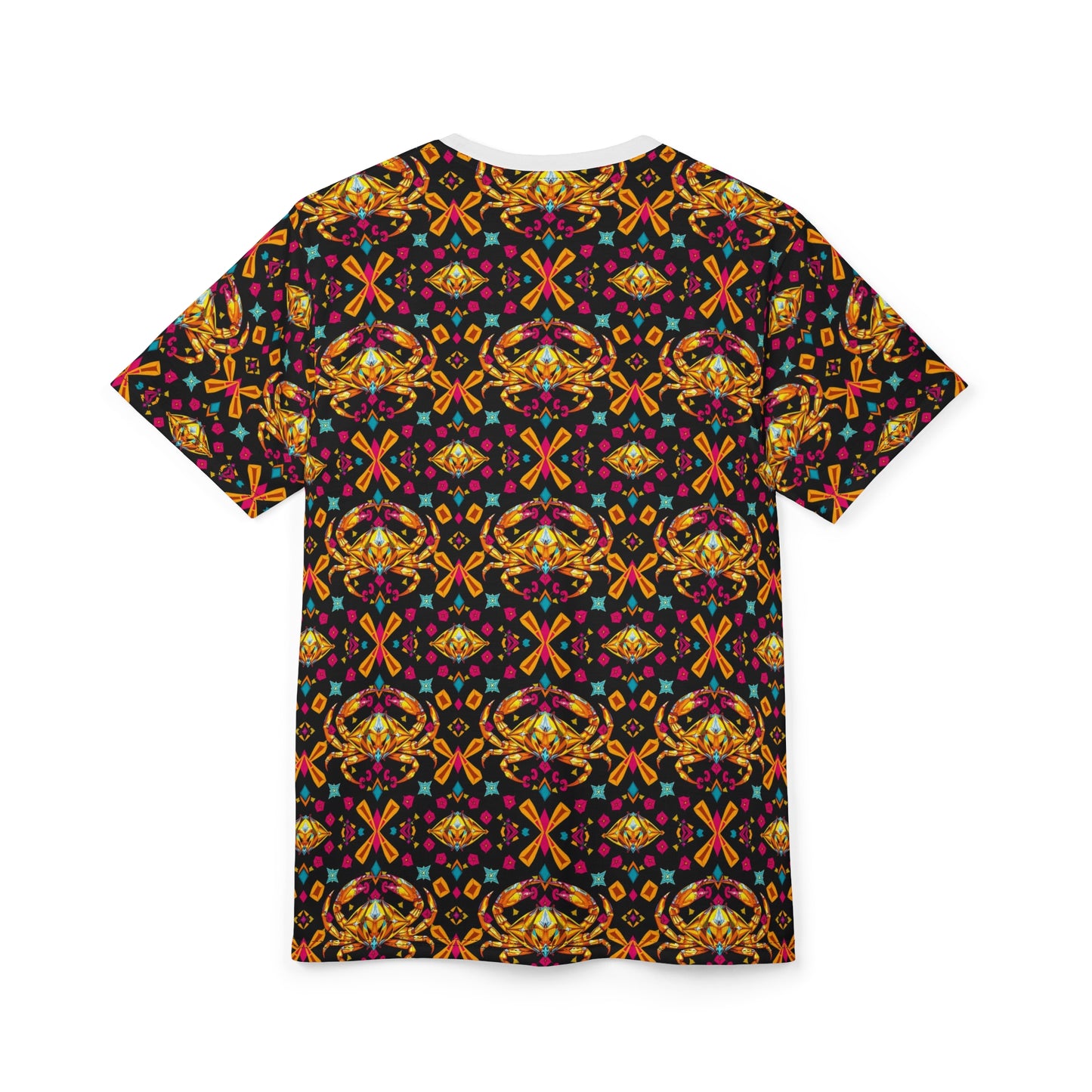Unisex Cut & Sew T-Shirt, (AOP), Cancer, Zodiac v4, Jewels Pattern
