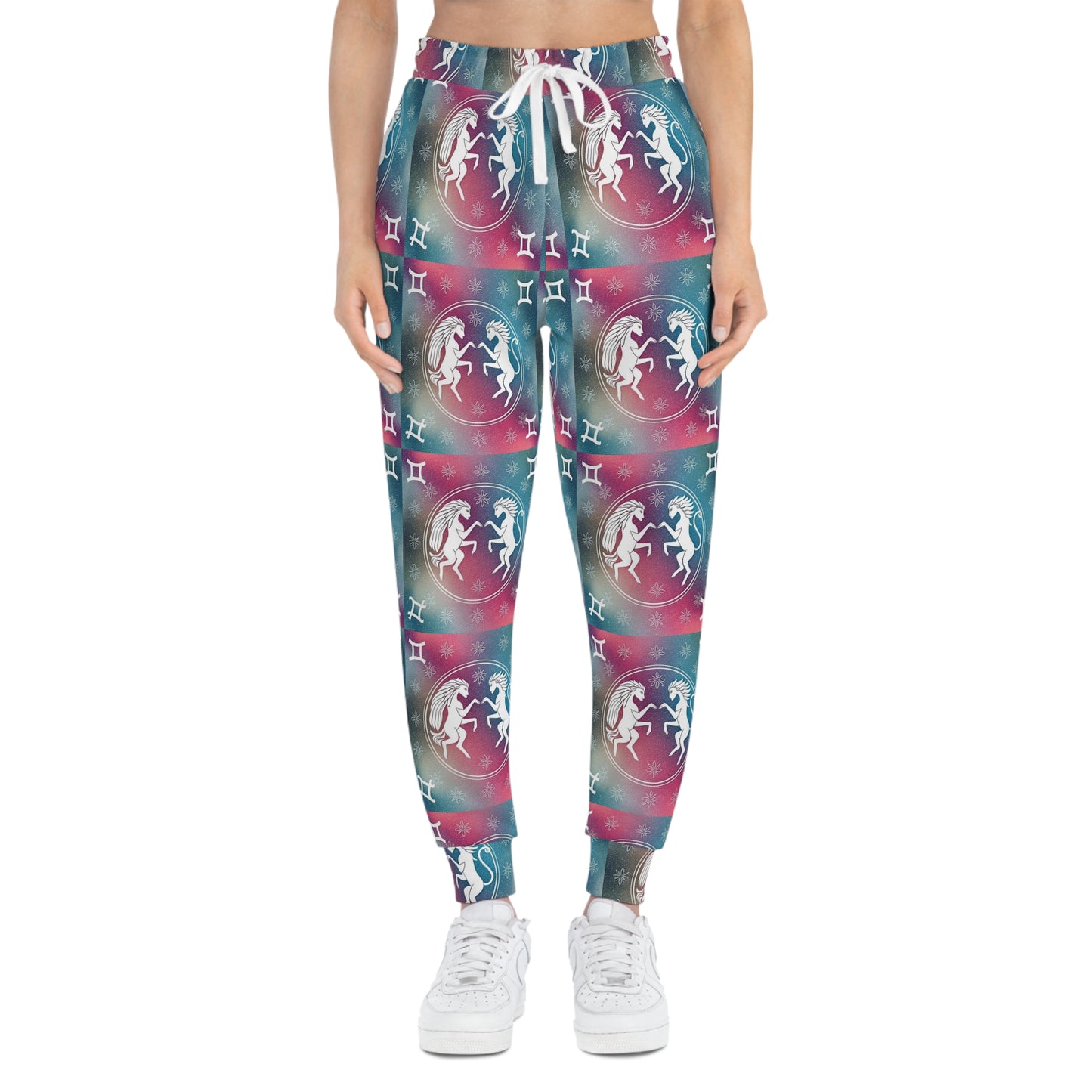 Athletic Joggers, Zodiac Design, Pattern v1, Gemini, AOP