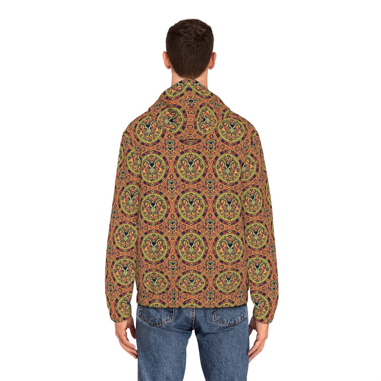 Full-Zip Hoodie (AOP), Aries, Zodiac v3, Pattern