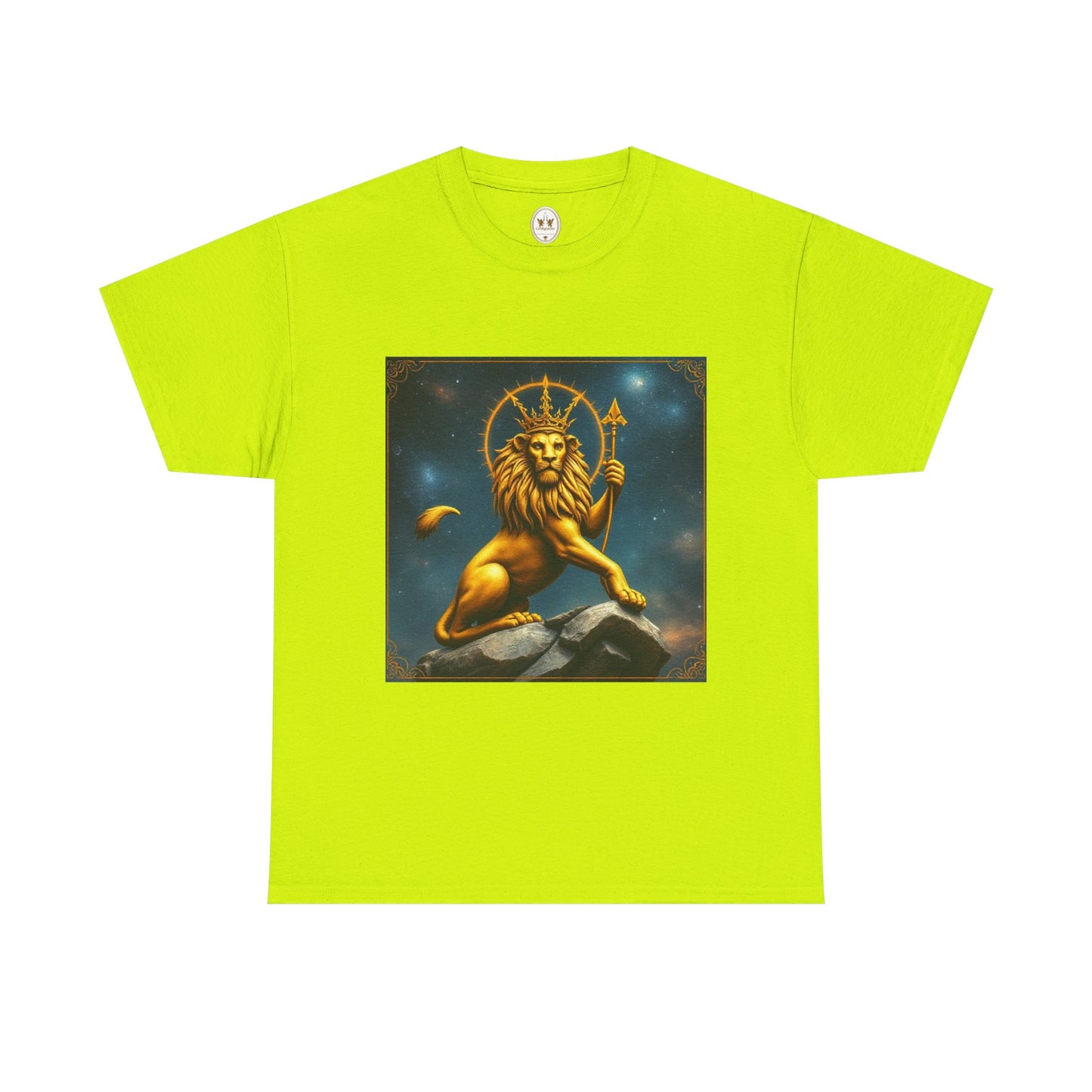Unisex Heavy Cotton T-Shirt, King of Lions, Leo Zodiac Design