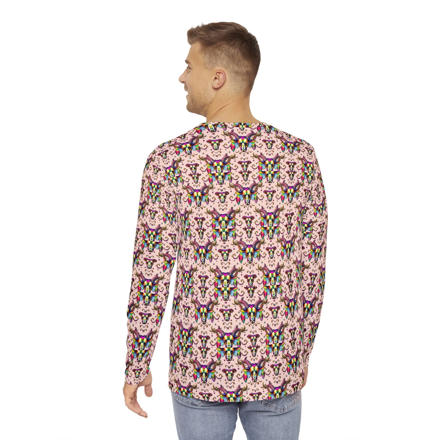 Men's Long Sleeve Shirt, (AOP), Taurus, Zodiac v1, Pattern