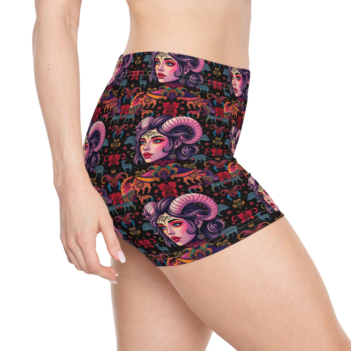 Women's Shorts, (AOP), Taurus, Zodiac v2, Sexy Pattern