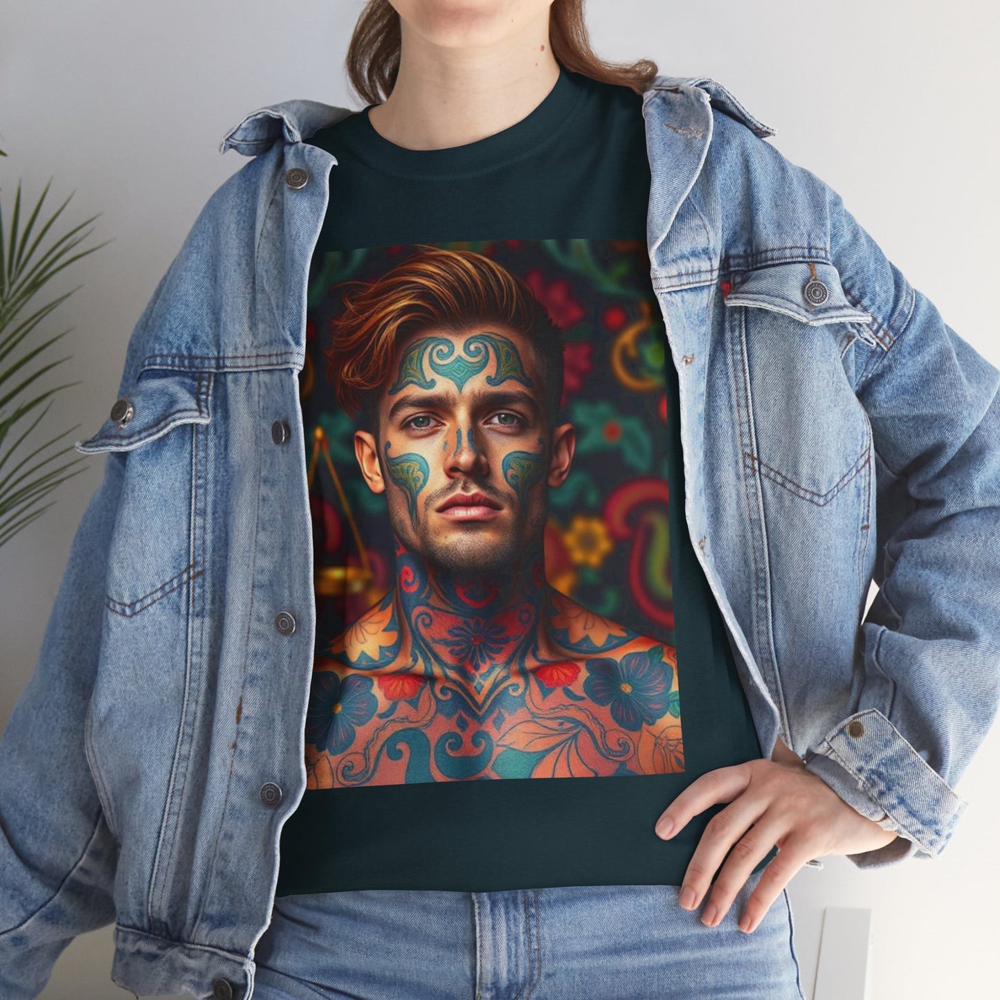 Unisex Heavy Cotton T-Shirt, Libra, Zodiac, Sexy Art