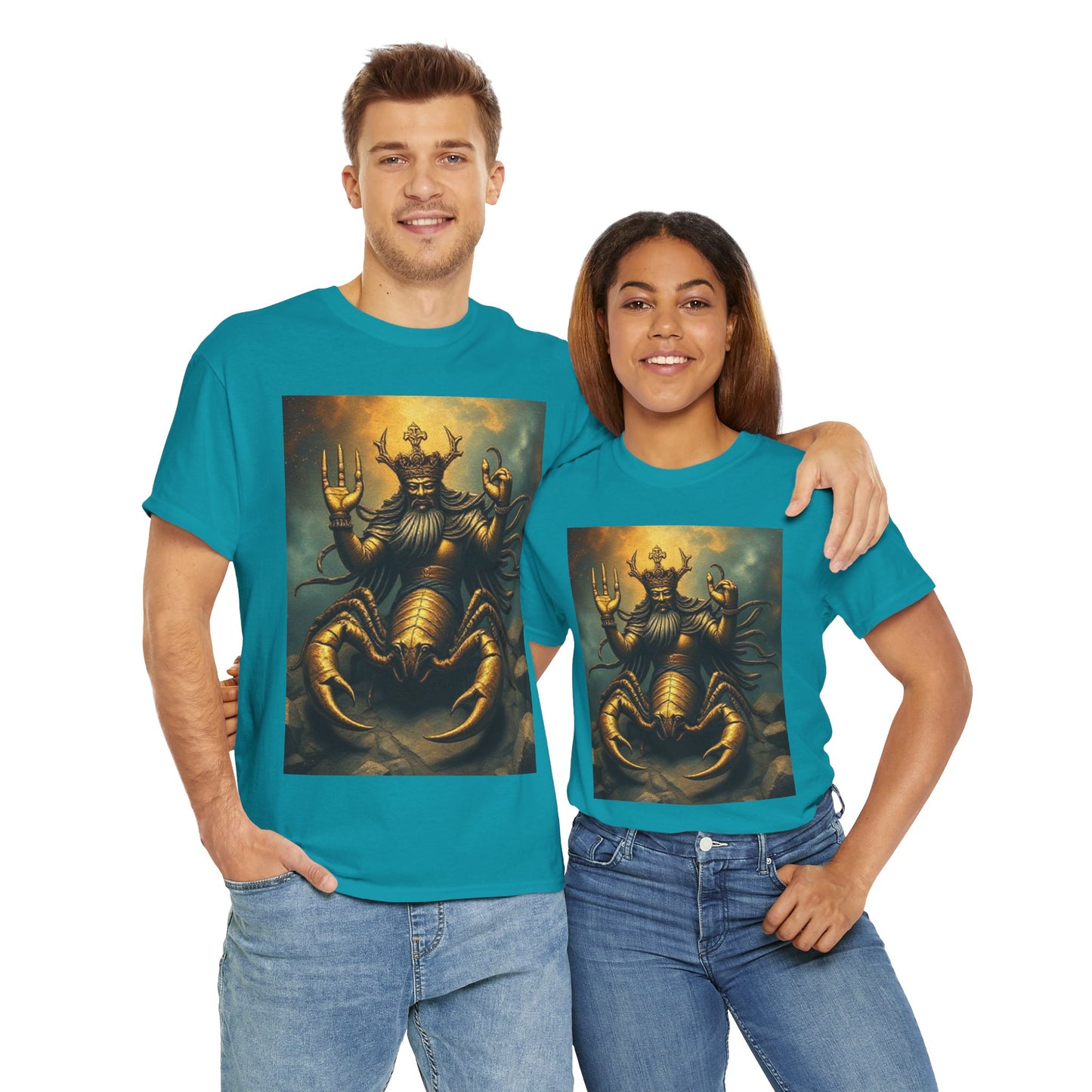 Unisex Heavy Cotton T-Shirt, Desert Scorpio King v1, Zodiac Design