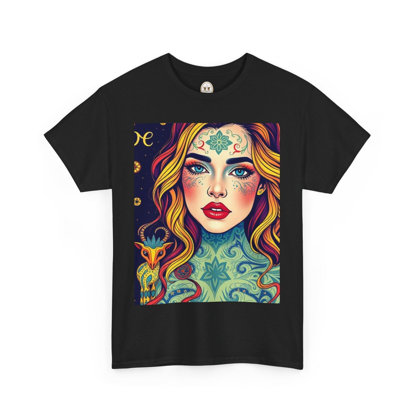 Unisex Heavy Cotton T-Shirt, Aquarius, Zodiac v2, Sexy Art