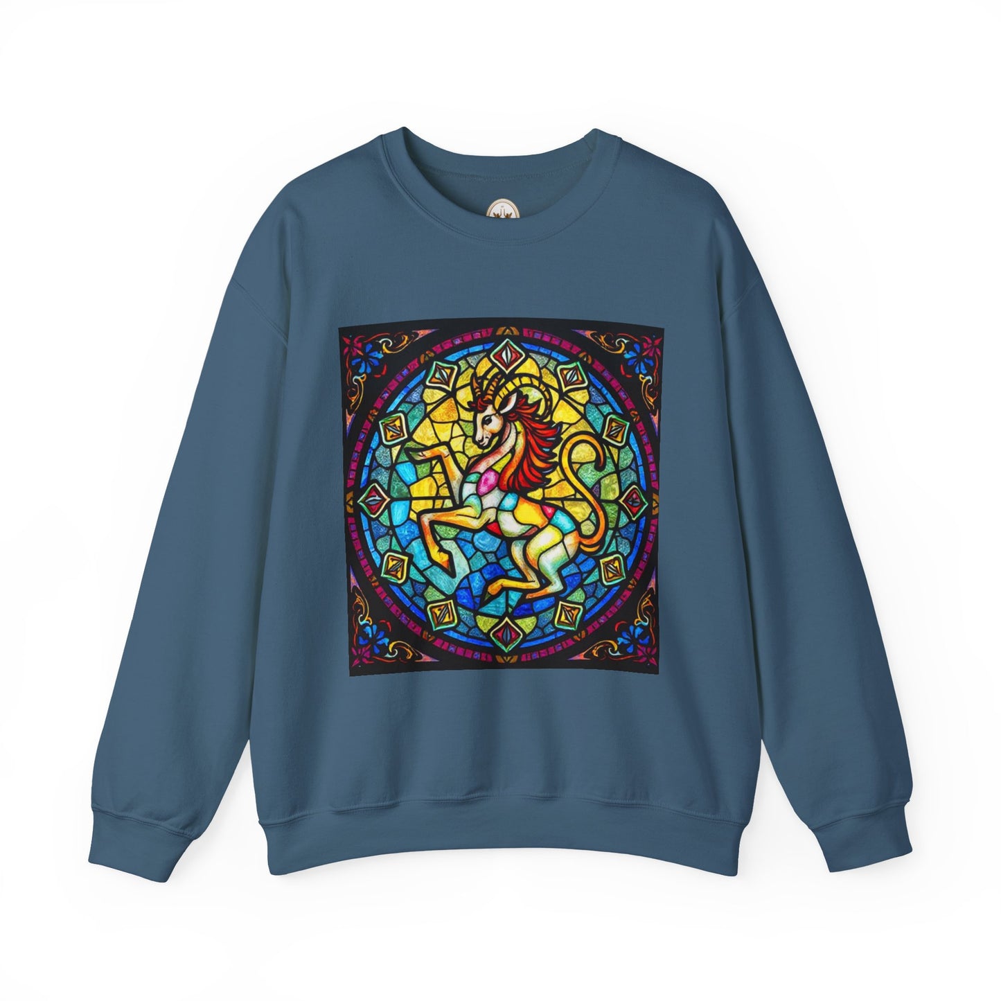 Unisex Heavy Blend™ Crewneck Sweatshirt, Glass, Capricorn Zodiac Design