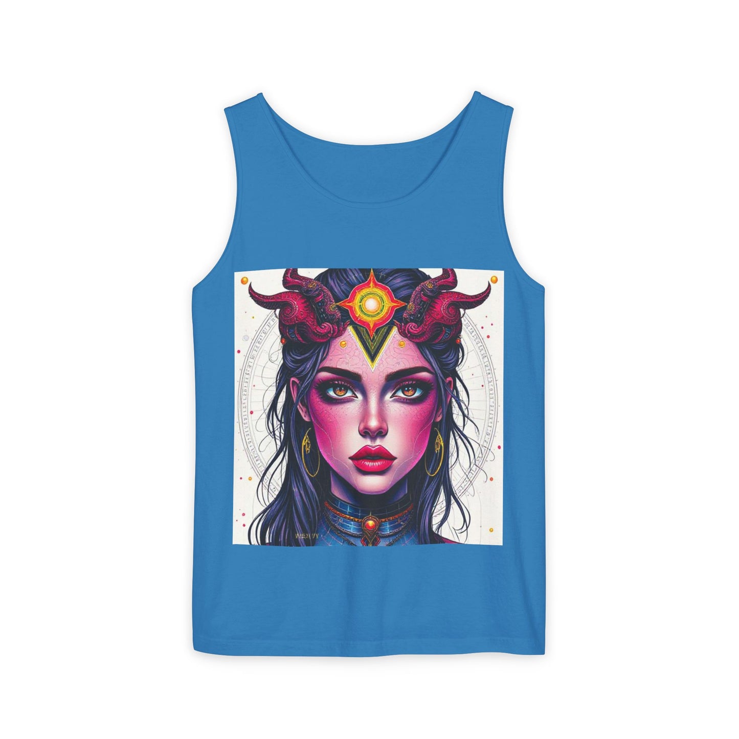Unisex Garment-Dyed, Tank Top, Virgo Design, Pop Art, 100% US cotton
