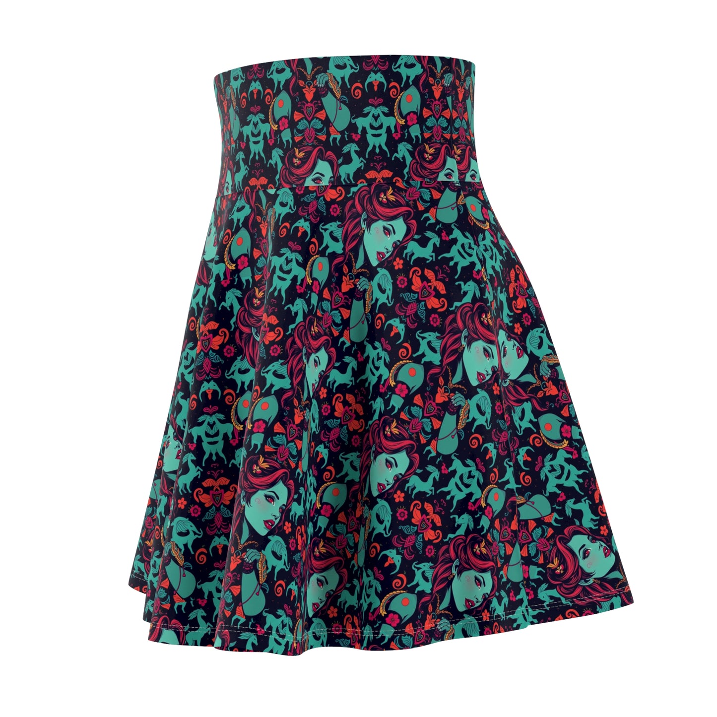 Women's Skater Skirt, (AOP), Virgo, Zodiac v5, Sexy Pattern