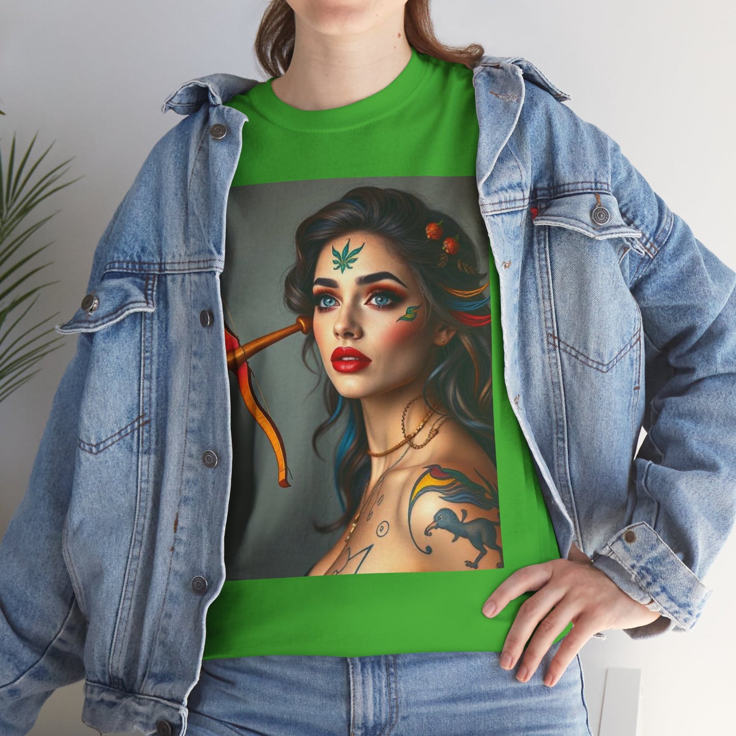 Unisex Heavy Cotton T-Shirt, Sagittarius, Zodiac v2, Sexy Art