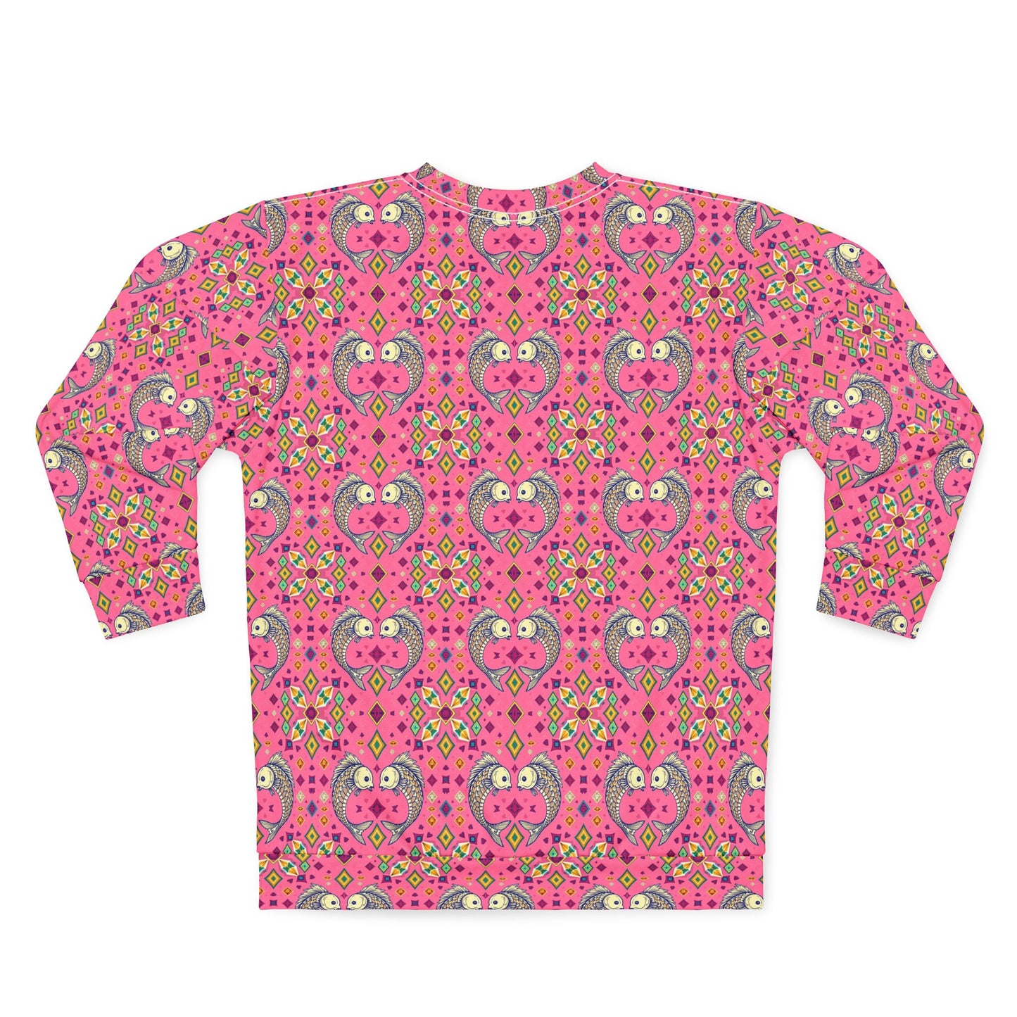 Unisex Sweatshirt (AOP), Pisces, Zodiac v1, Jewel Pattern