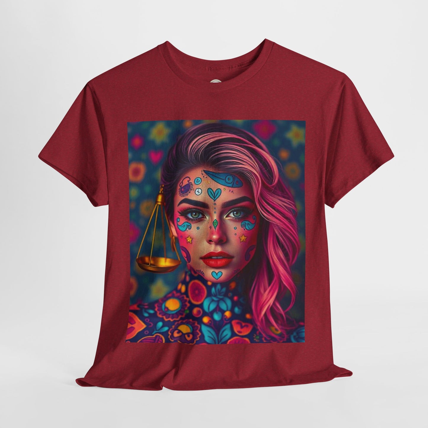 Unisex Heavy Cotton T-Shirt, Libra, Zodiac v2, Sexy Art