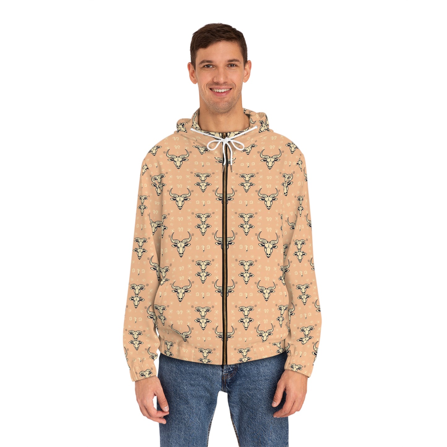 Full-Zip Hoodie (AOP), Taurus, Zodiac v4, Pattern
