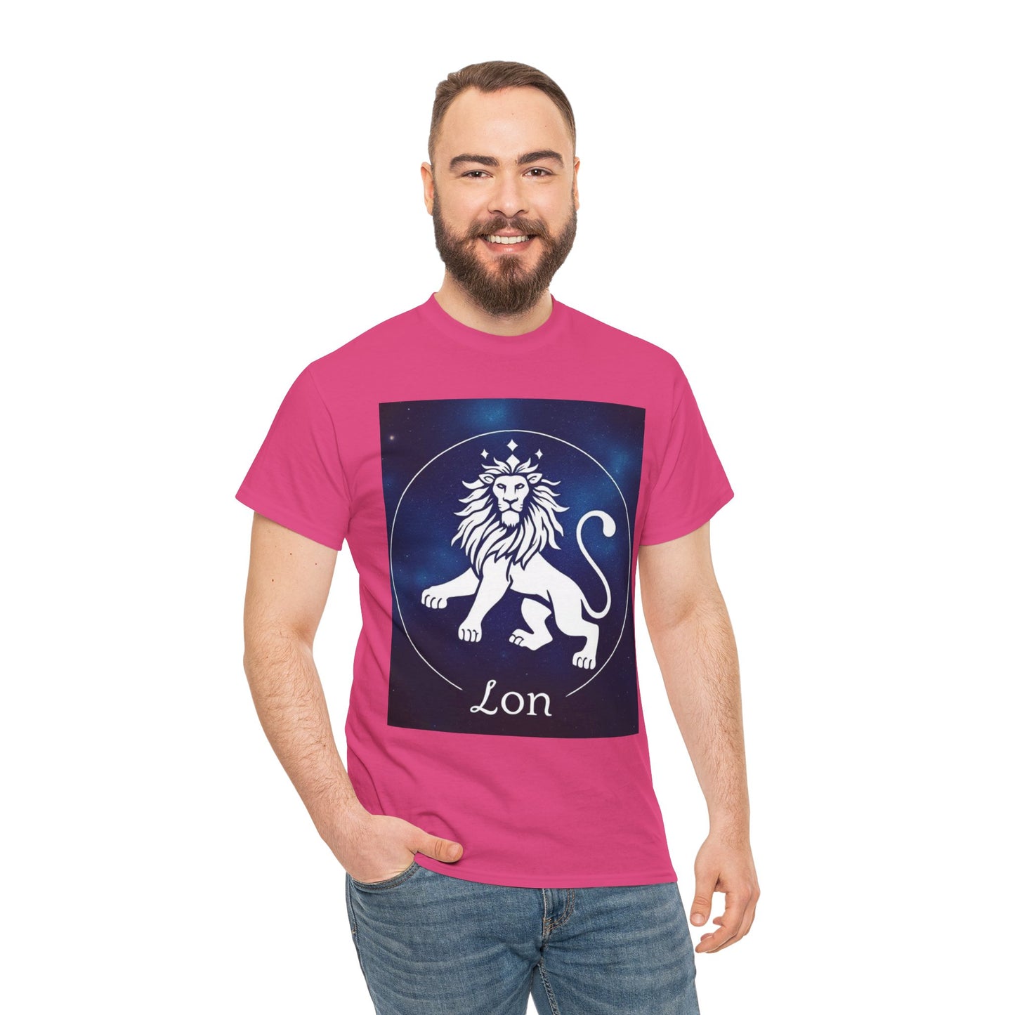 Unisex Heavy Cotton T-Shirt, Space Lion, Leo Zodiac Design