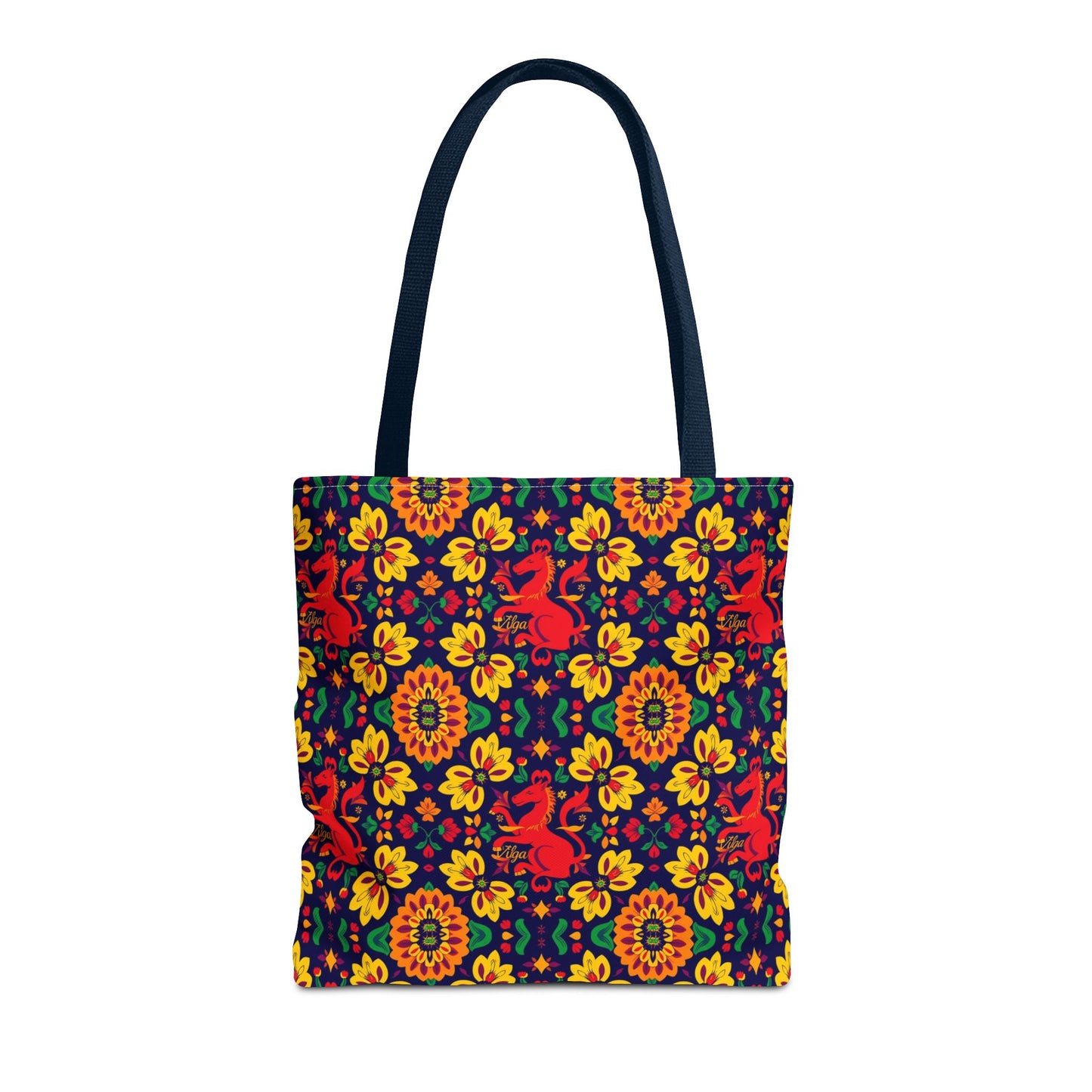 Tote Bag, (AOP), Virgo, Zodiac v4, Flower Pattern