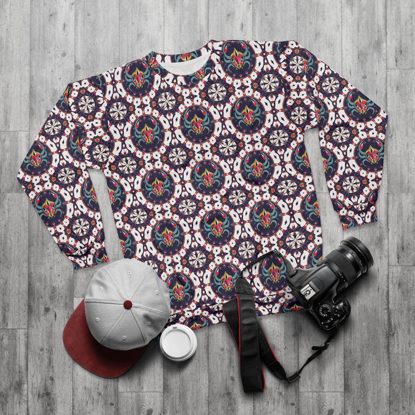 Unisex Sweatshirt (AOP), Scorpio, Zodiac, Jewel Pattern
