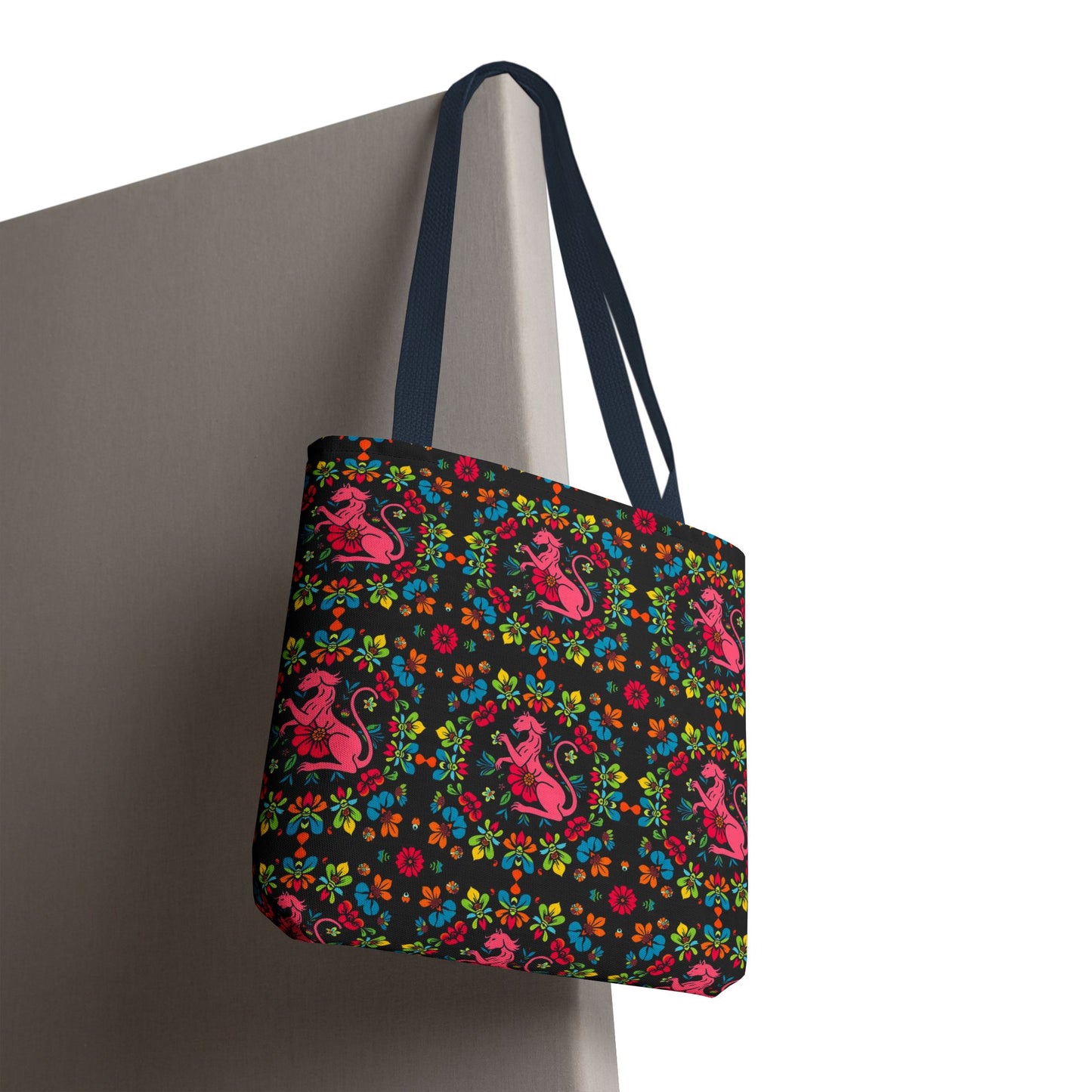 Tote Bag, (AOP), Virgo, Zodiac v6, Flower Pattern