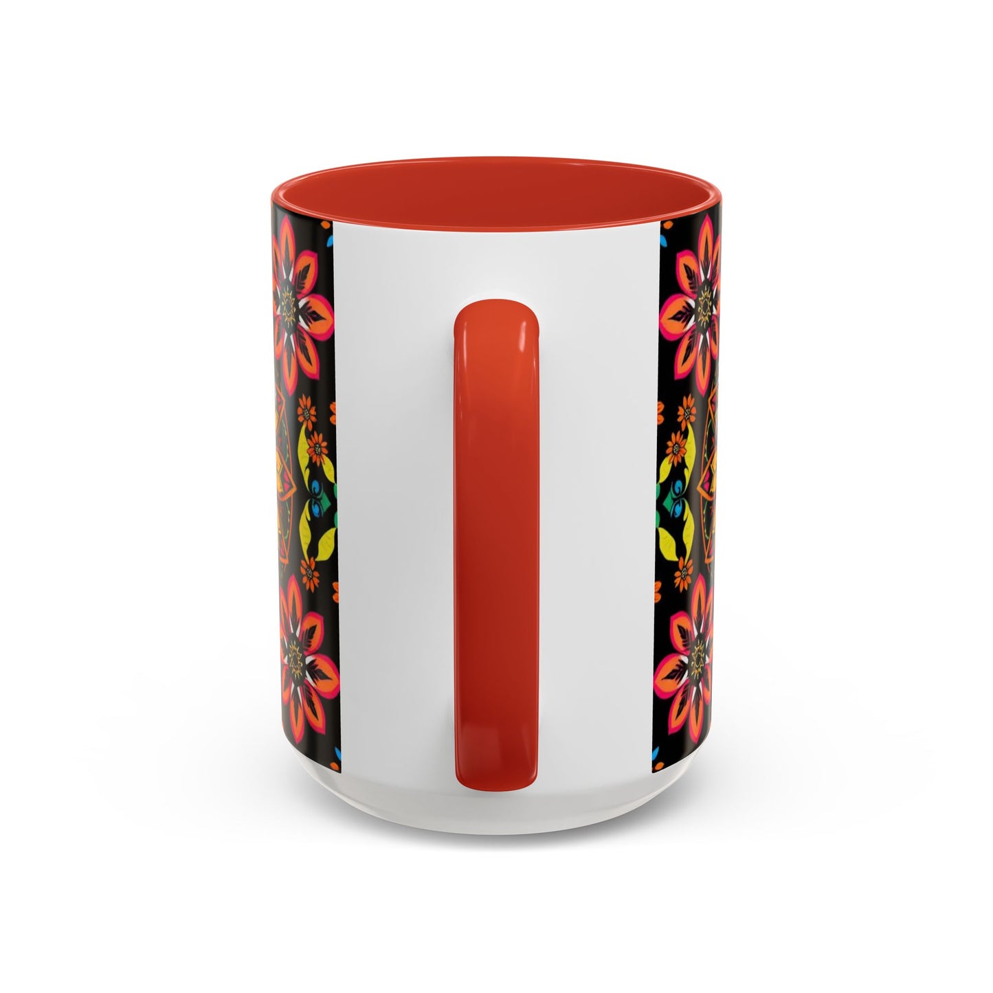 Accent Coffee Mug, Sagittarius, Zodiac v2. Flower Pattern, (11, 15oz)