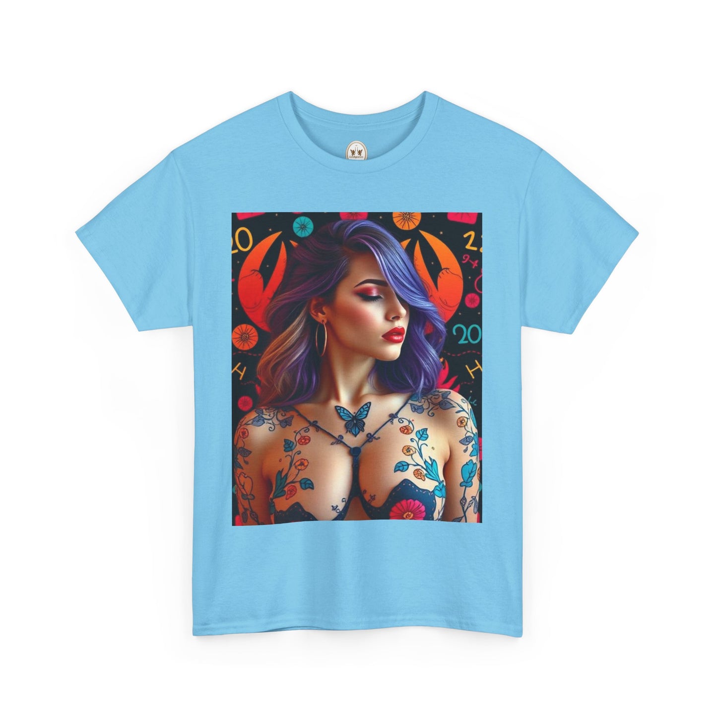Unisex Heavy Cotton T-Shirt, Cancer, Zodiac, Sexy Art