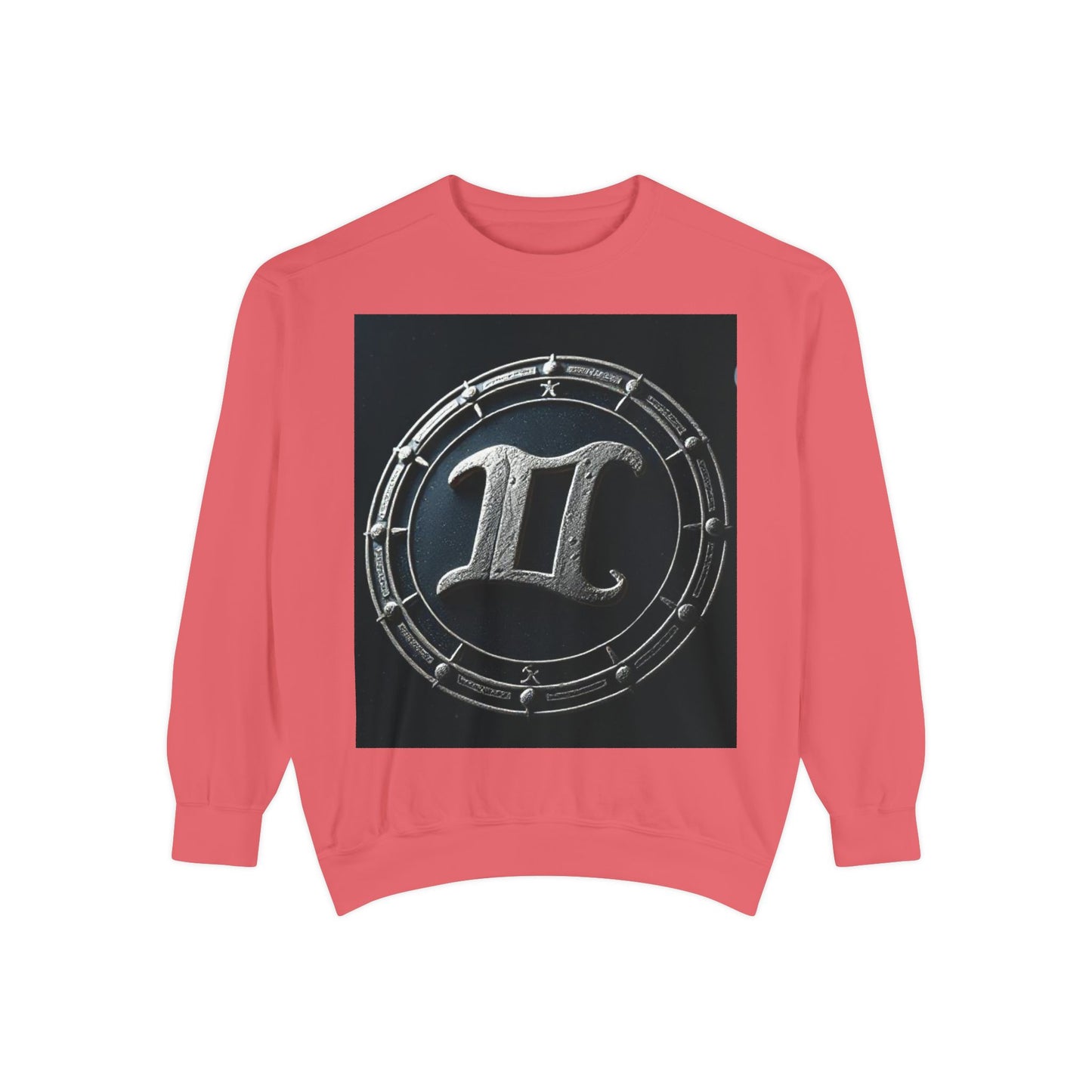 Garment-Dyed Sweatshirt, Unisex, Space Symbol Design v1, Gemini