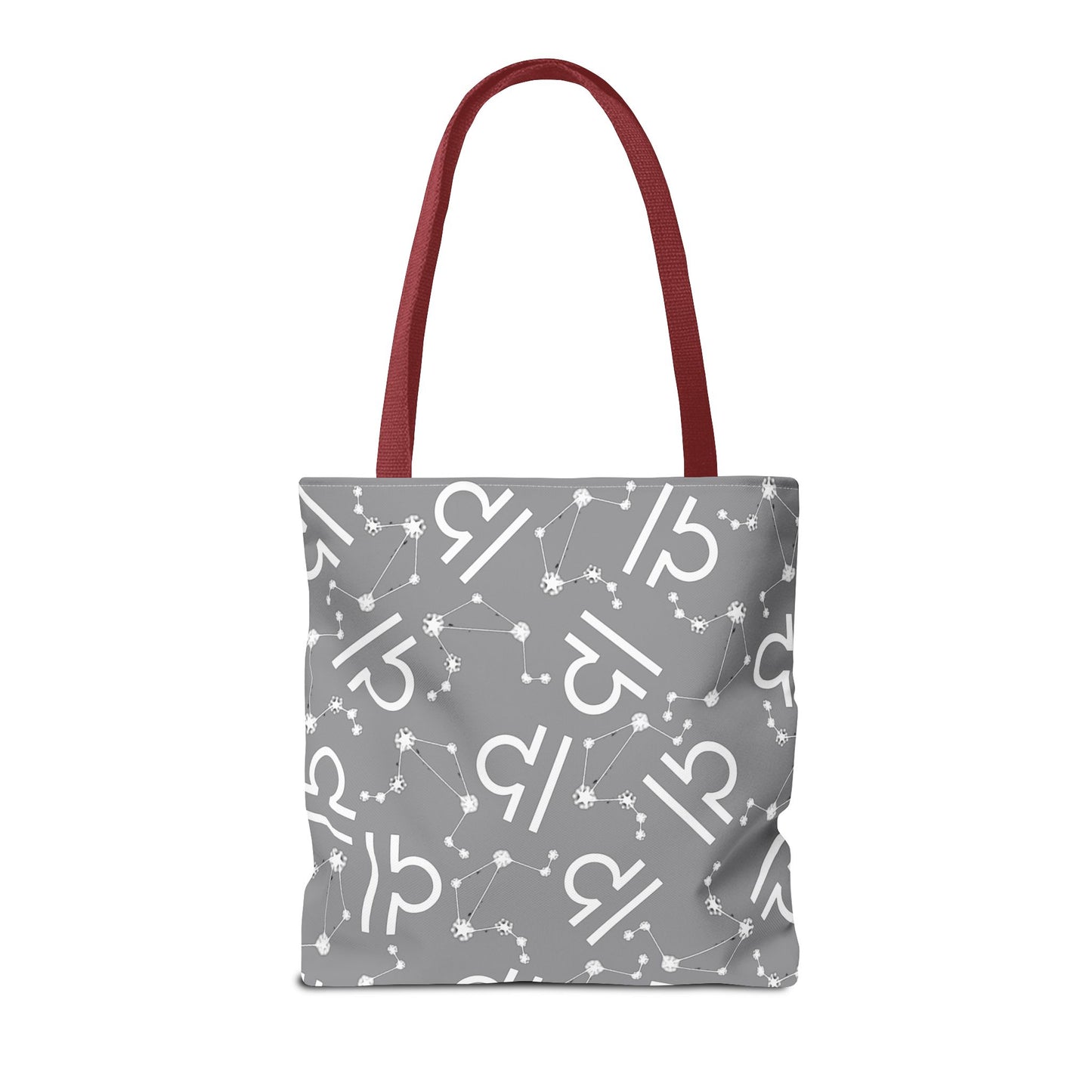 Tote Bag, Libra Zodiac Sign, AOP, (Grey, White)