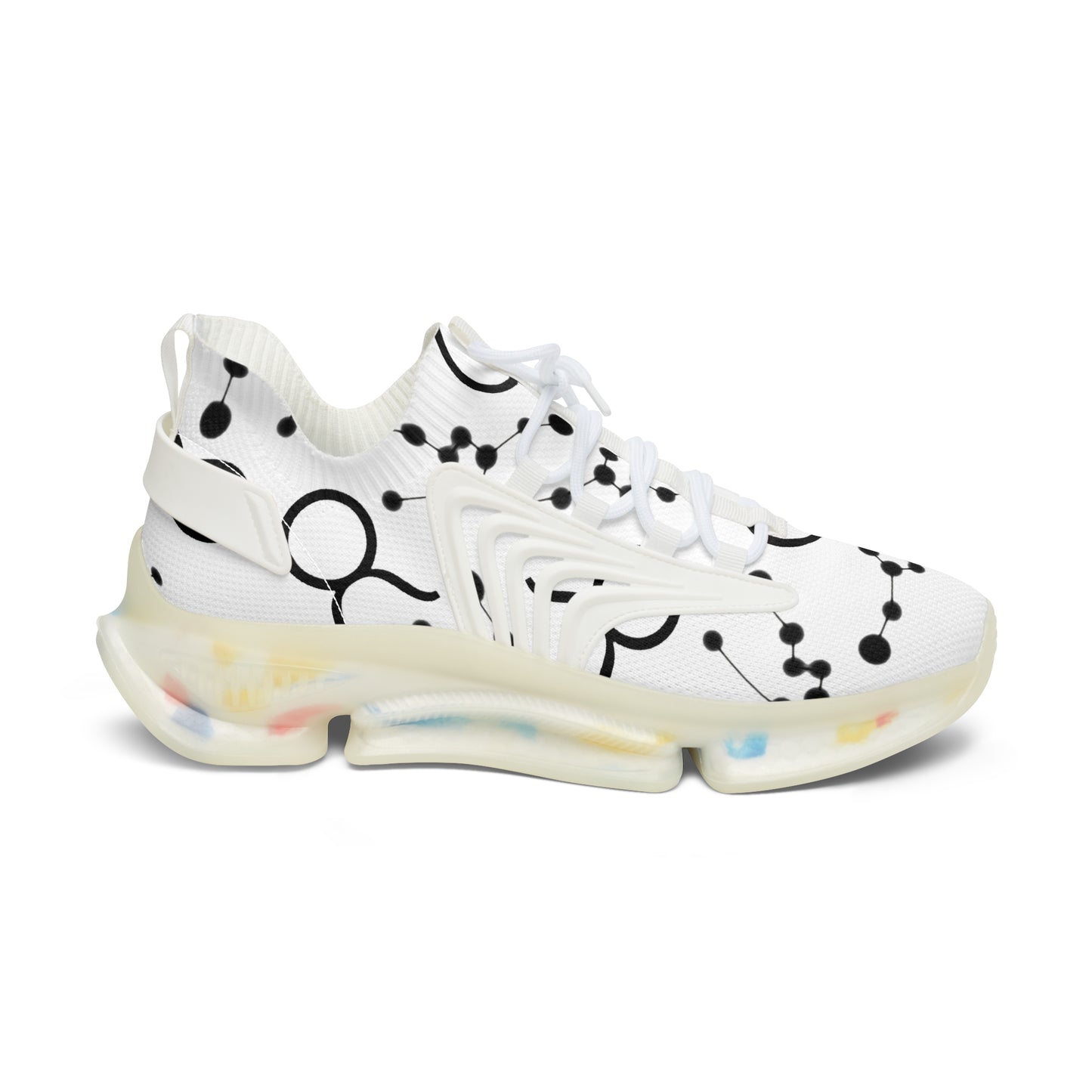 Women's Mesh Sneakers, Constellation & Symbol, Taurus Zodiac Sign, AOP