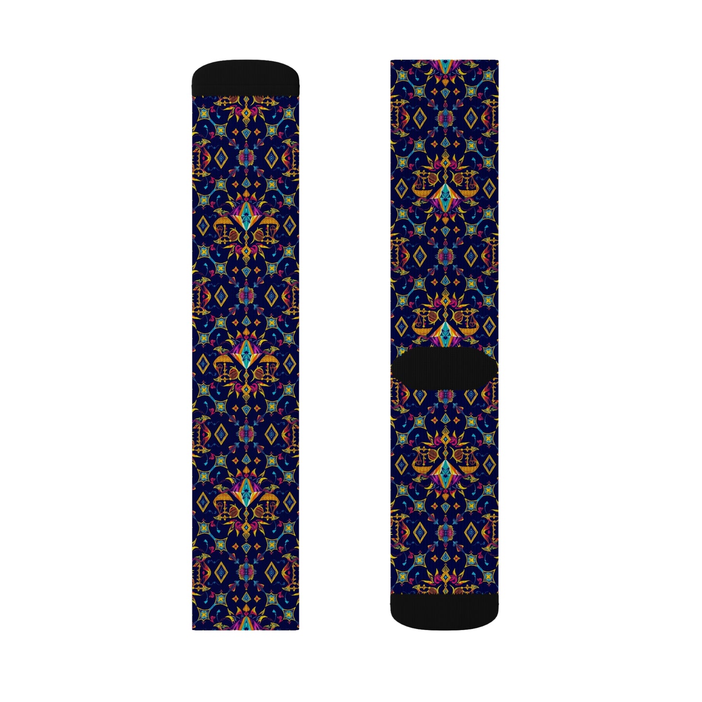 Sublimation Socks, Libra, Zodiac v1, Jewel Pattern