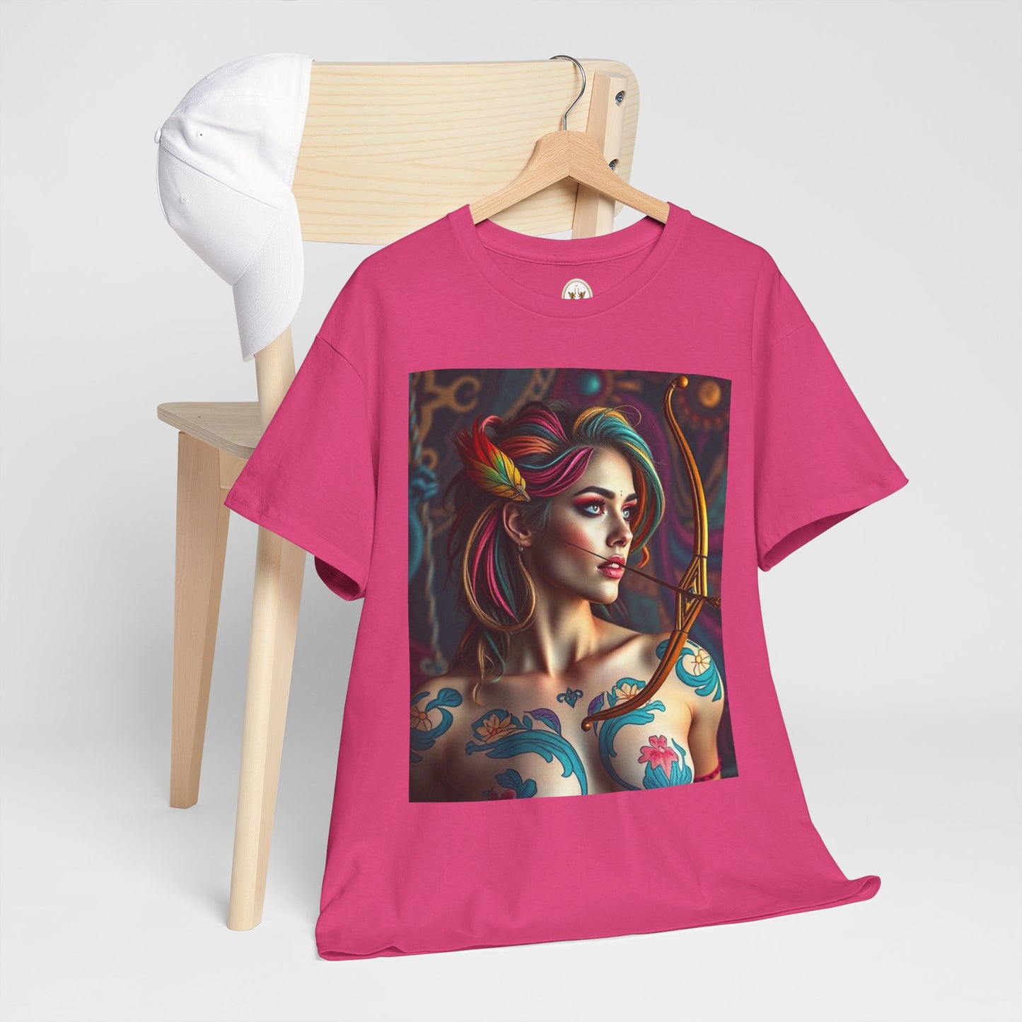 Unisex Heavy Cotton T-Shirt, Sagittarius, Zodiac v1, Sexy Art