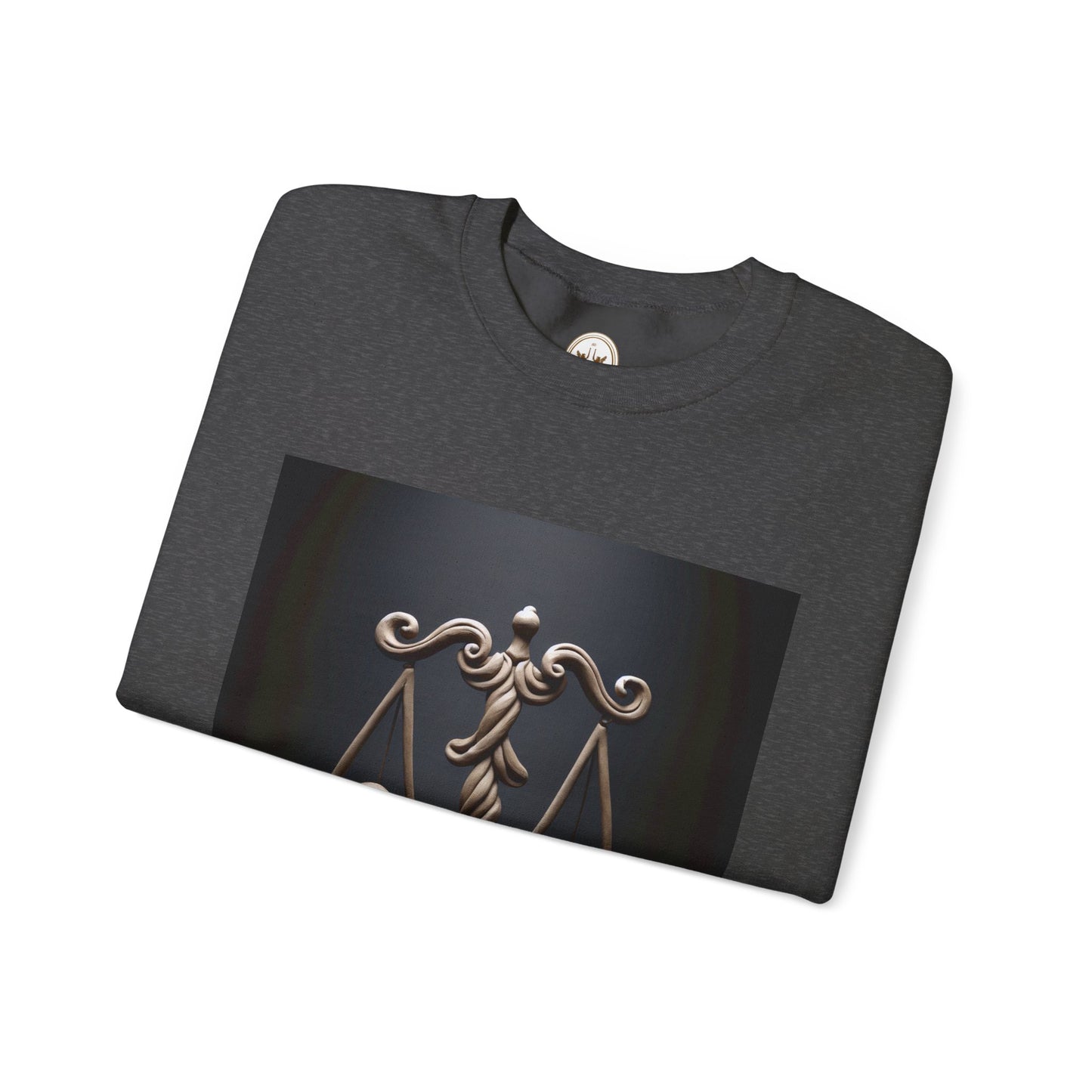 Unisex Heavy Blend™ Crewneck Sweatshirt, Brown Scale, Libra Zodiac Design