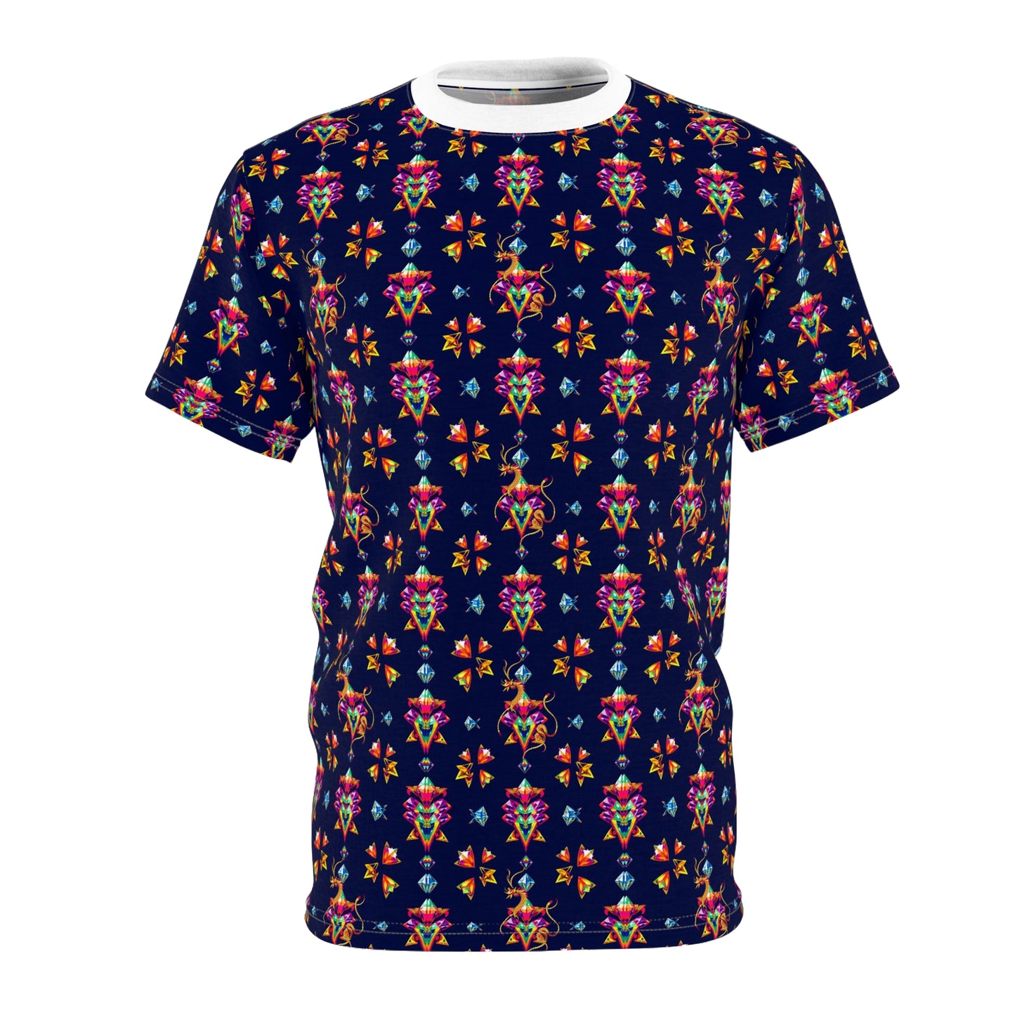 Unisex Cut & Sew T-Shirt, (AOP) Aquarius, Zodiac v4, Jewels Pattern