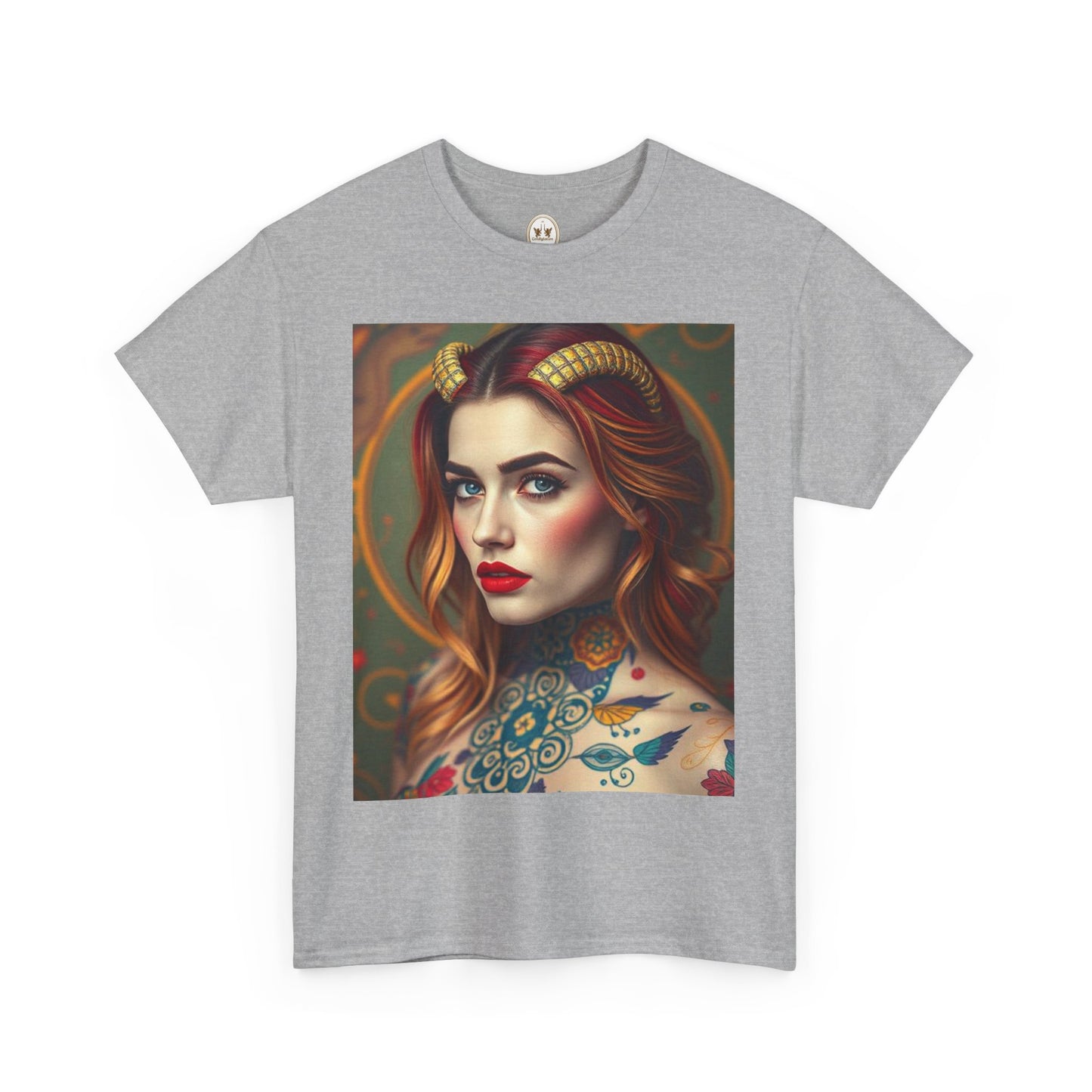 Unisex Heavy Cotton T-Shirt, Capricorn, Zodiac v3, Sexy Art