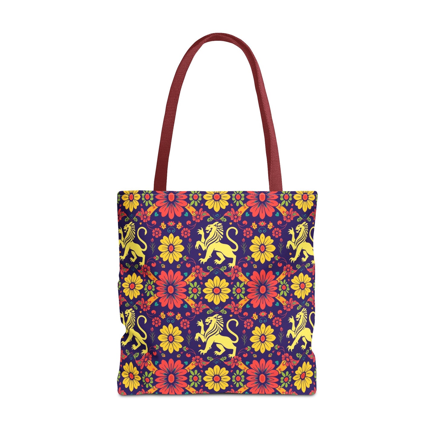 Tote Bag, (AOP), Leo, Zodiac v1, Flower Pattern