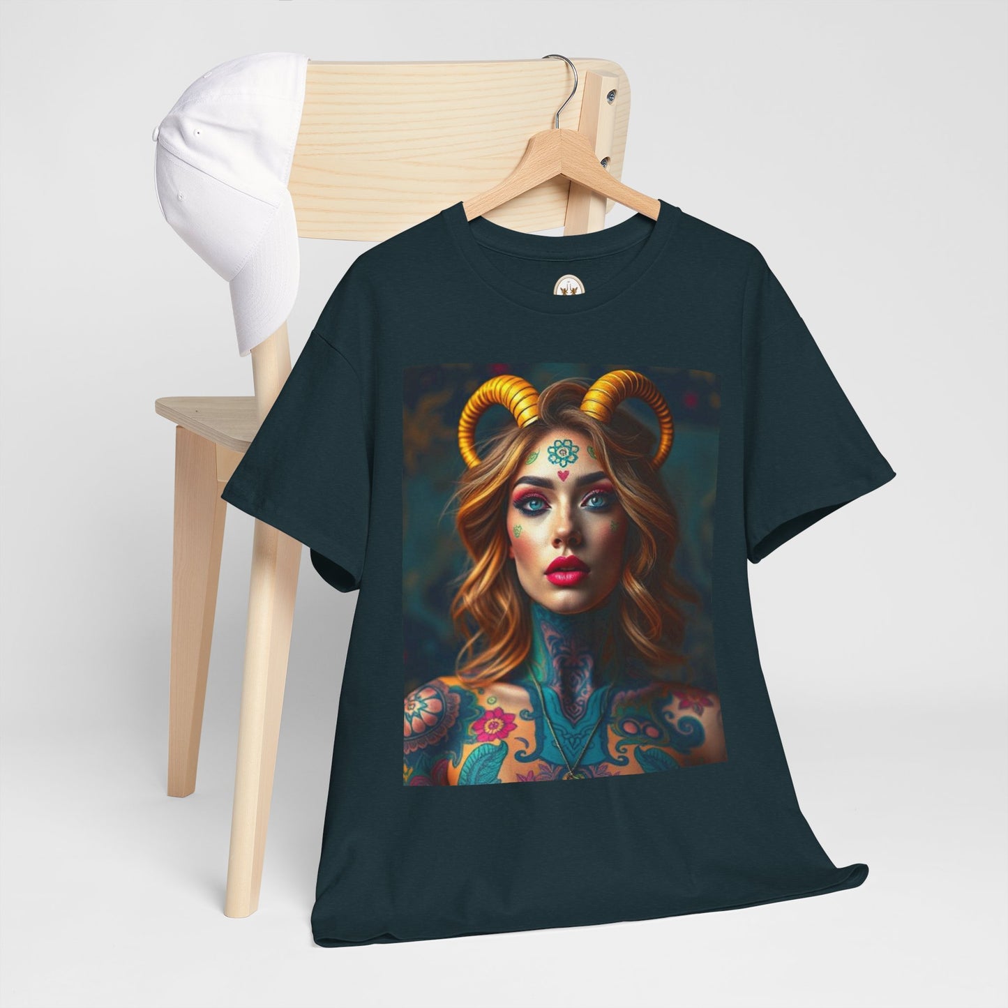 Unisex Heavy Cotton T-Shirt, Capricorn, Zodiac v1, Sexy Art