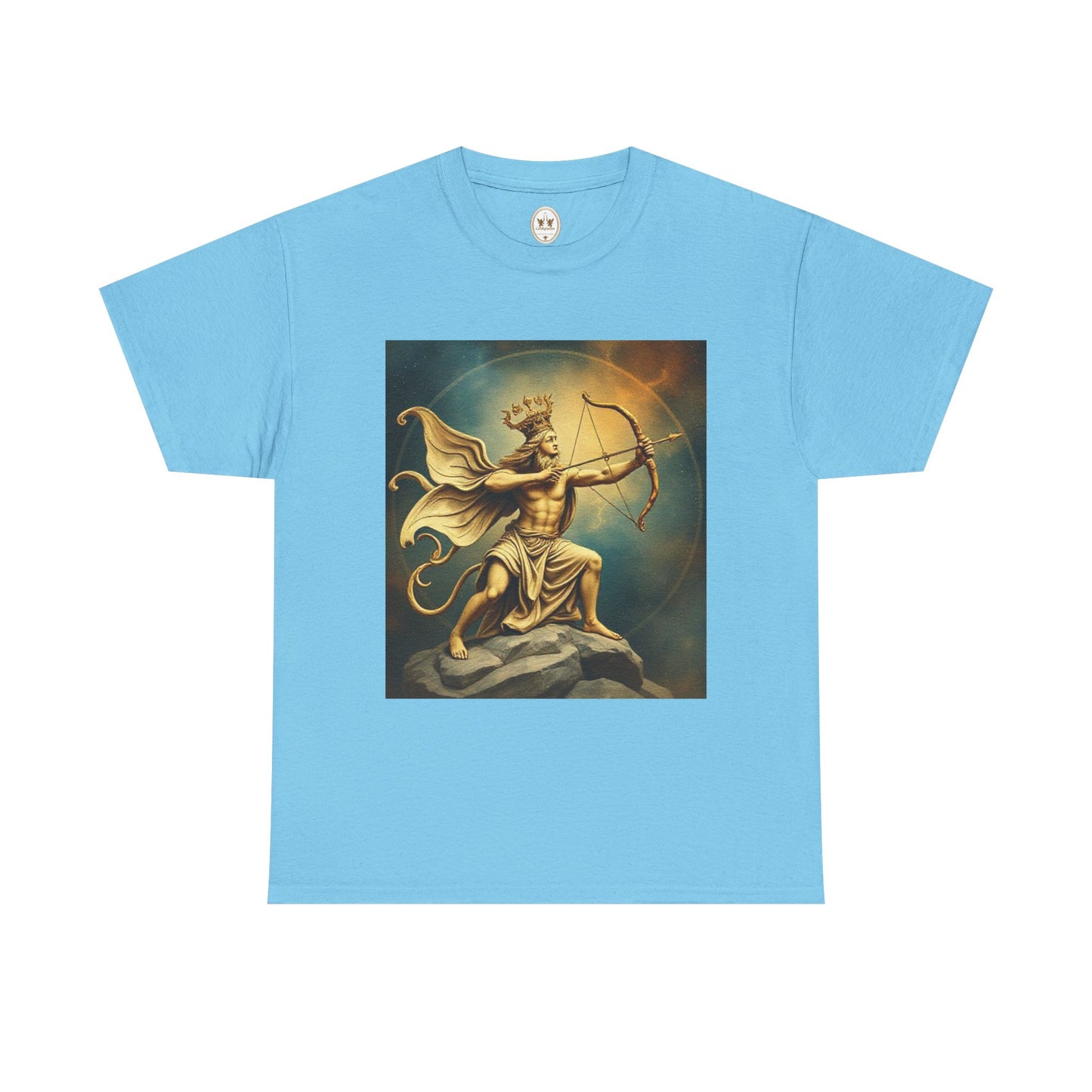 Unisex Heavy Cotton T-Shirt, Sagittarius King, Bow & Arrow v1, Zodiac Design