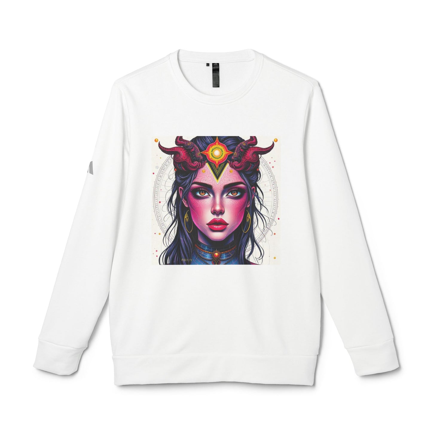 Adidas, Unisex Fleece Crewneck Sweatshirt, Virgo, Pop Art v1, Zodiac