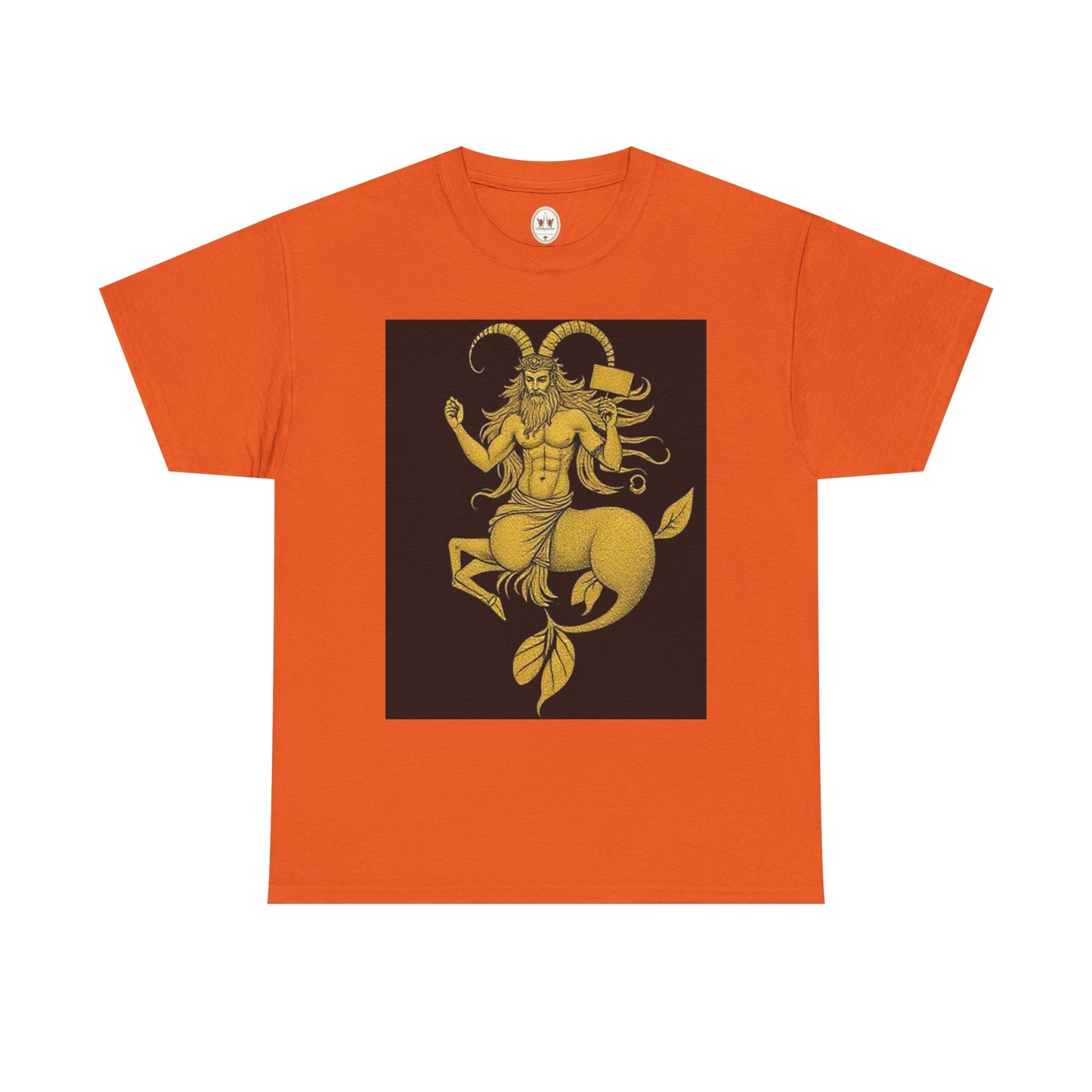 Unisex Heavy Cotton T-Shirt, Capricorn God, Zodiac Design
