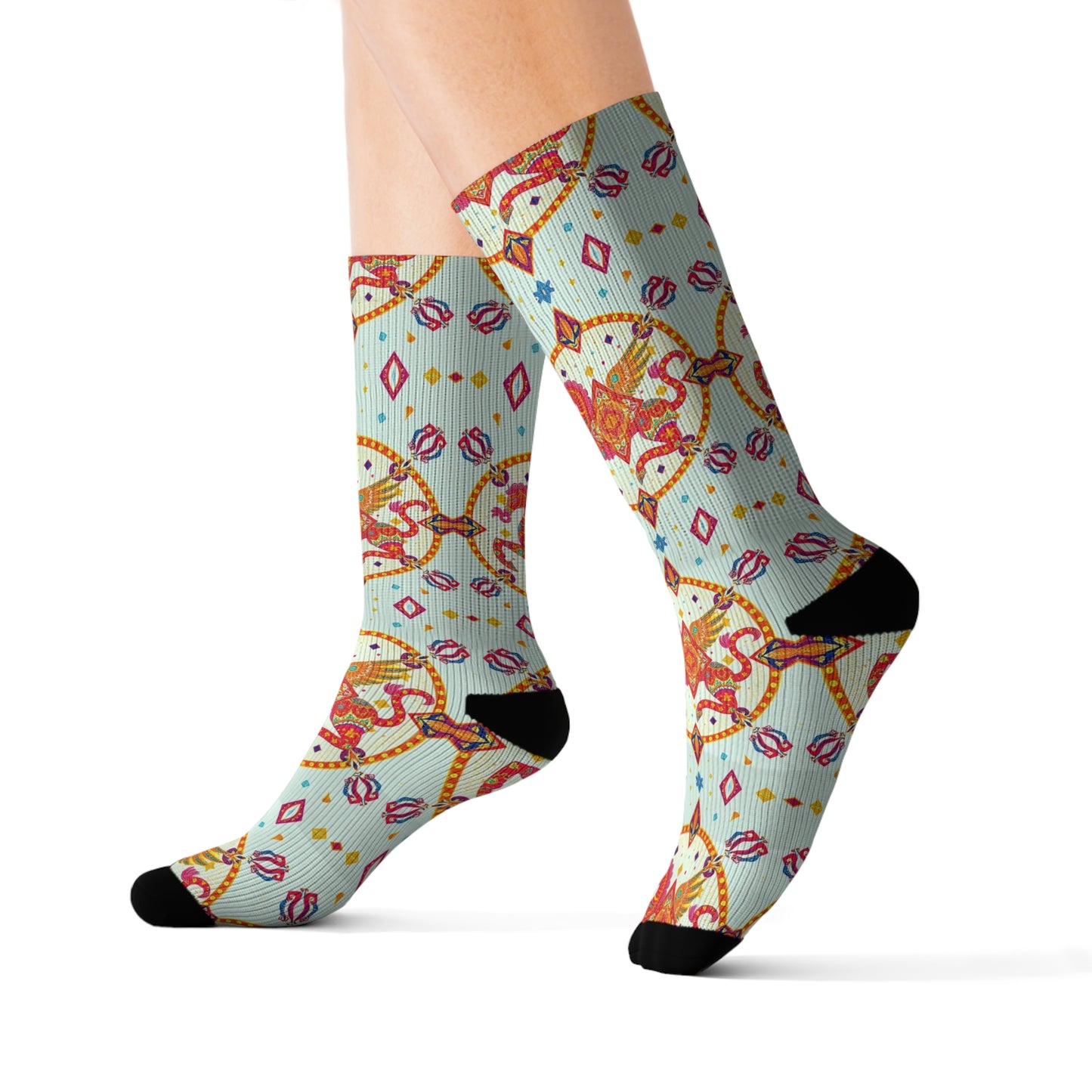 Sublimation Socks, Aquarius, Zodiac v2, Jewel Pattern