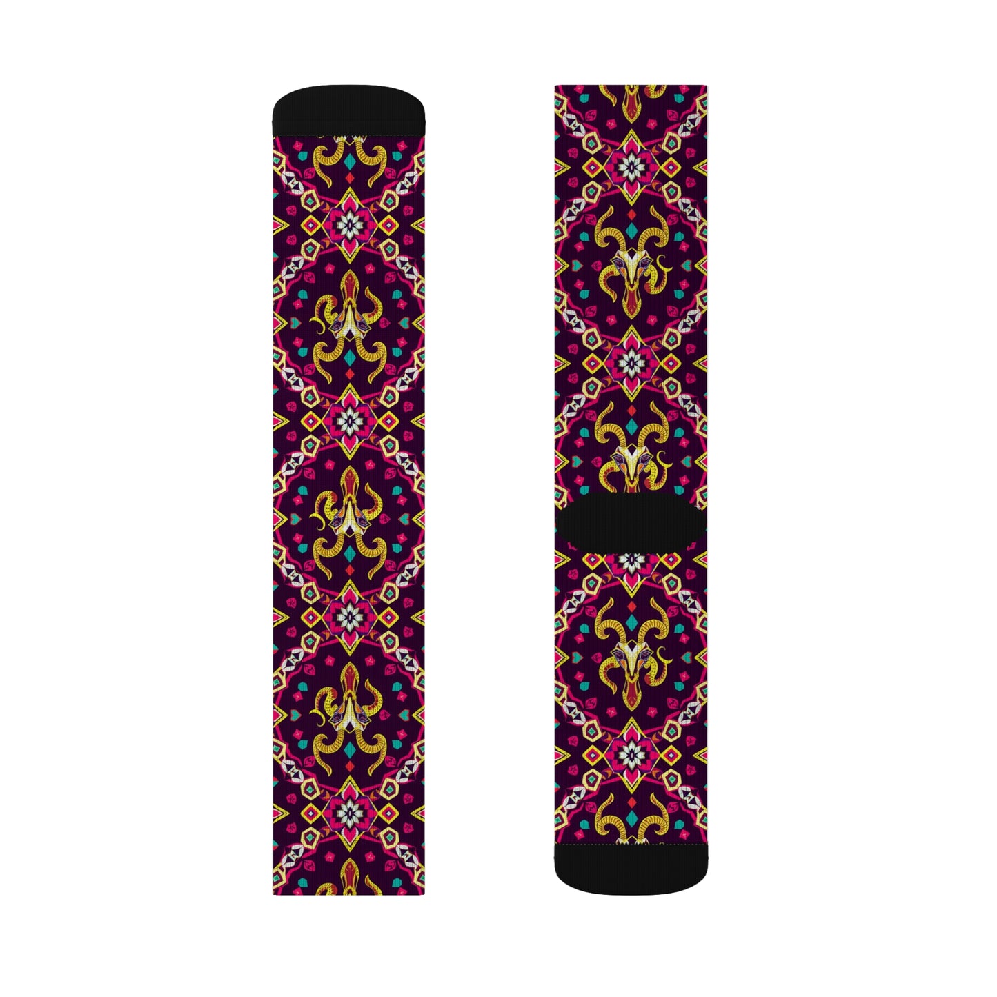 Sublimation Socks, Capricorn, Zodiac, Jewel Pattern