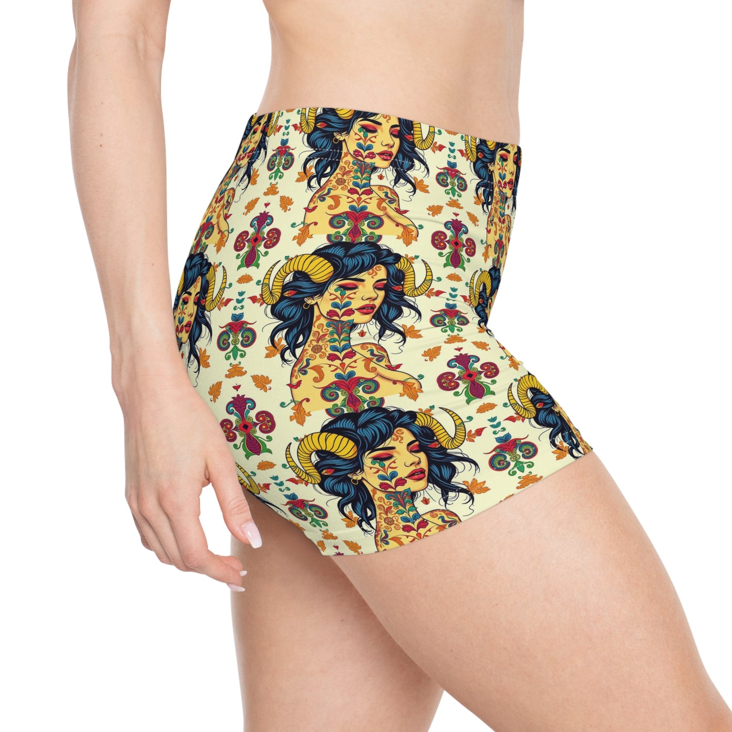 Women's Shorts, (AOP), Taurus, Zodiac v1, Sexy Pattern