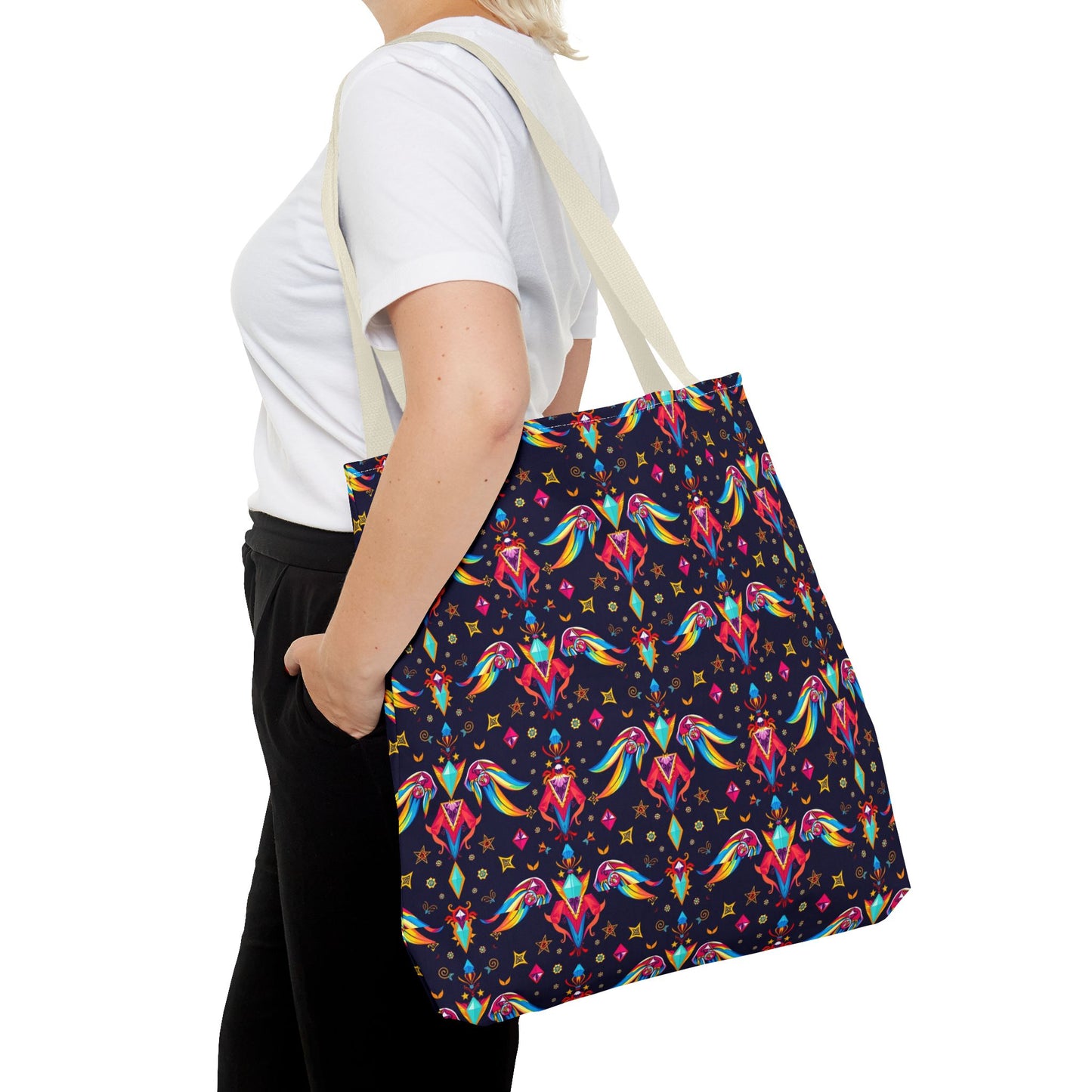 Tote Bag (AOP), Virgo, Zodiac v1, Jewel Pattern