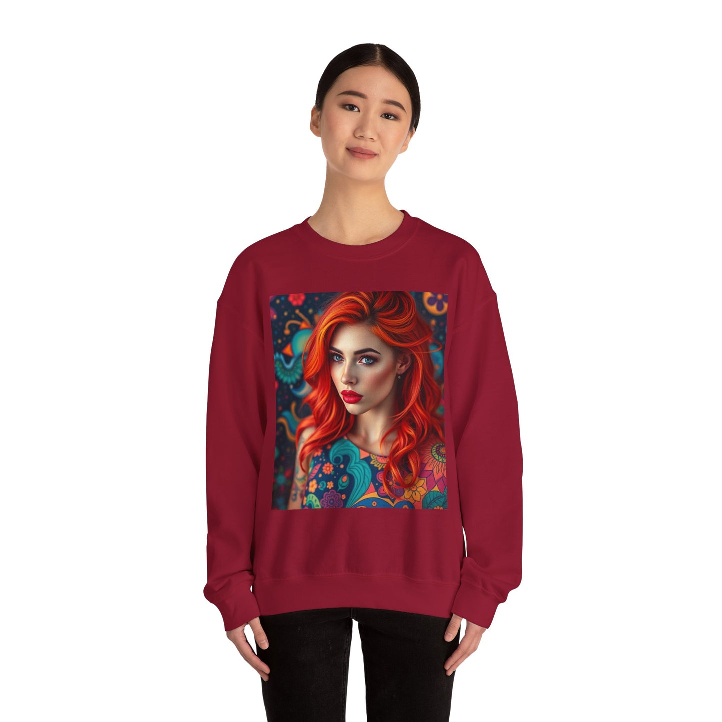 Unisex Heavy Blend™ Crewneck Sweatshirt, Aquarius, Zodiac v1, Sexy Pattern