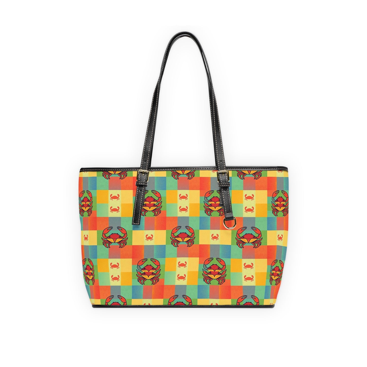Leather Shoulder Bag, Cancer, Zodiac v2, Shapes Pattern