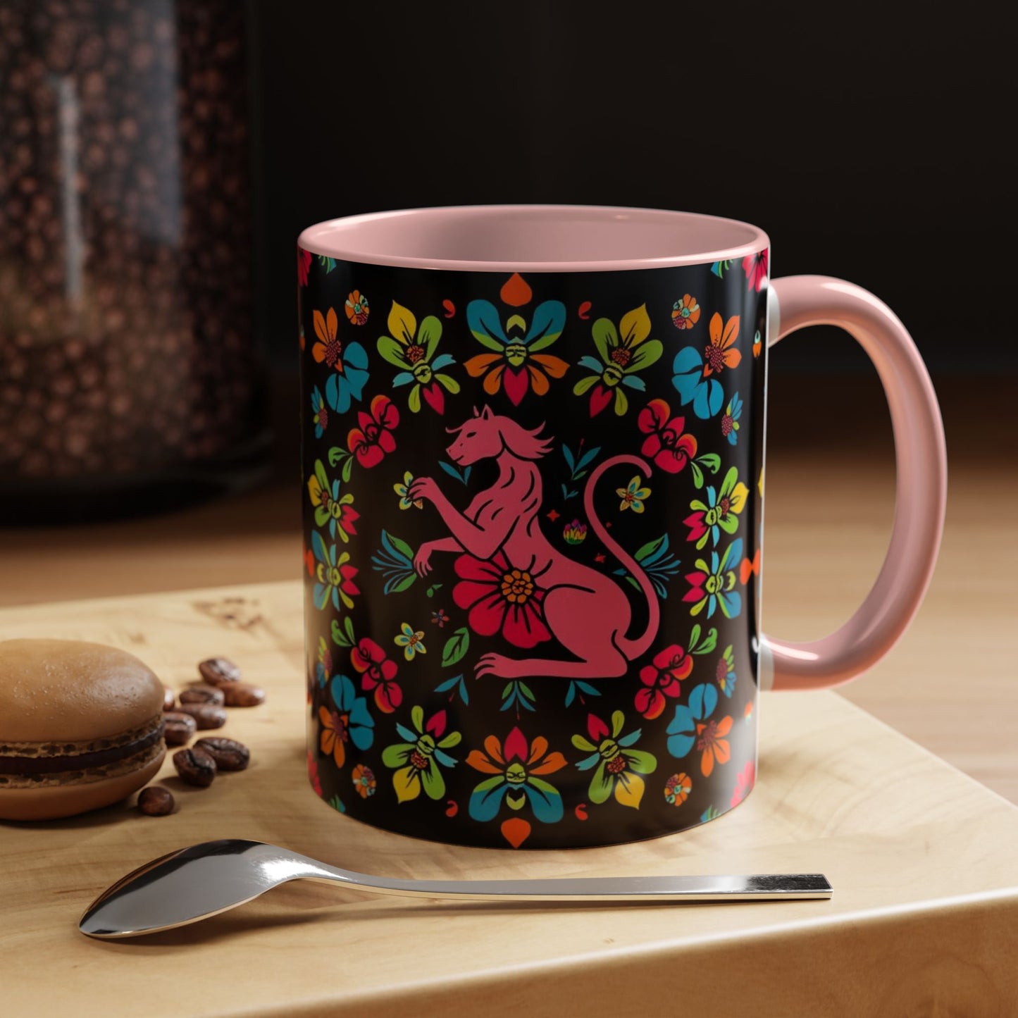 Accent Coffee Mug, Zodiac. Virgo, Flower Pattern, (11, 15oz)