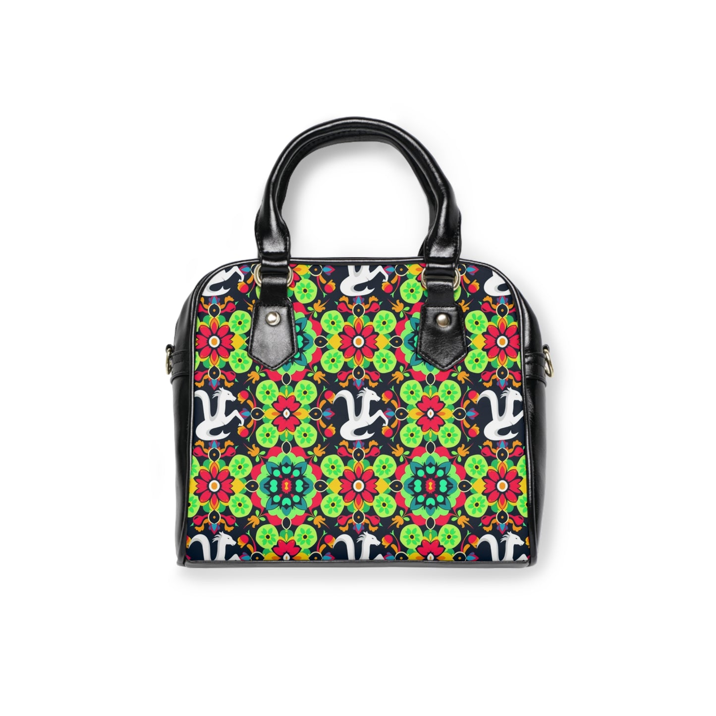 Shoulder Handbag, Aquarius, Zodiac, Flower Pattern