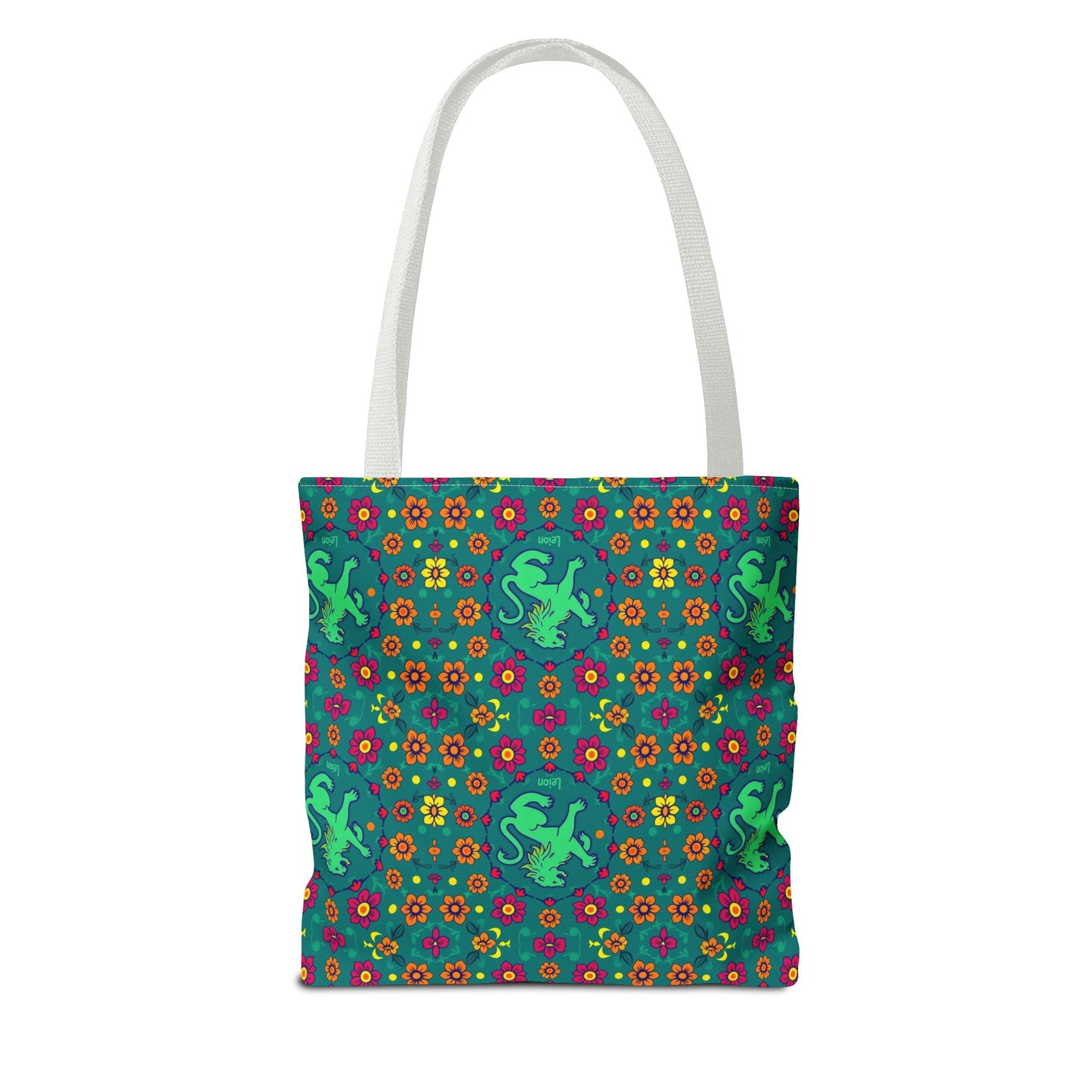 Tote Bag (AOP), Leo, Zodiac v1, Flower Pattern