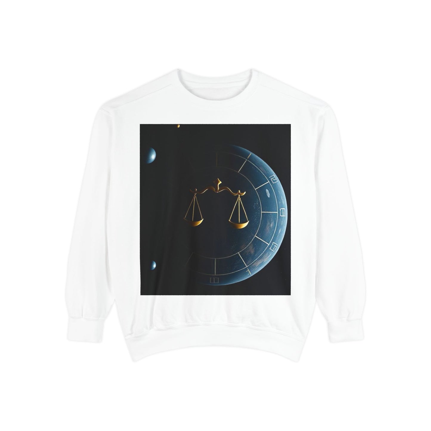 Garment-Dyed Sweatshirt, Unisex, Space Animal Design v1, Libra