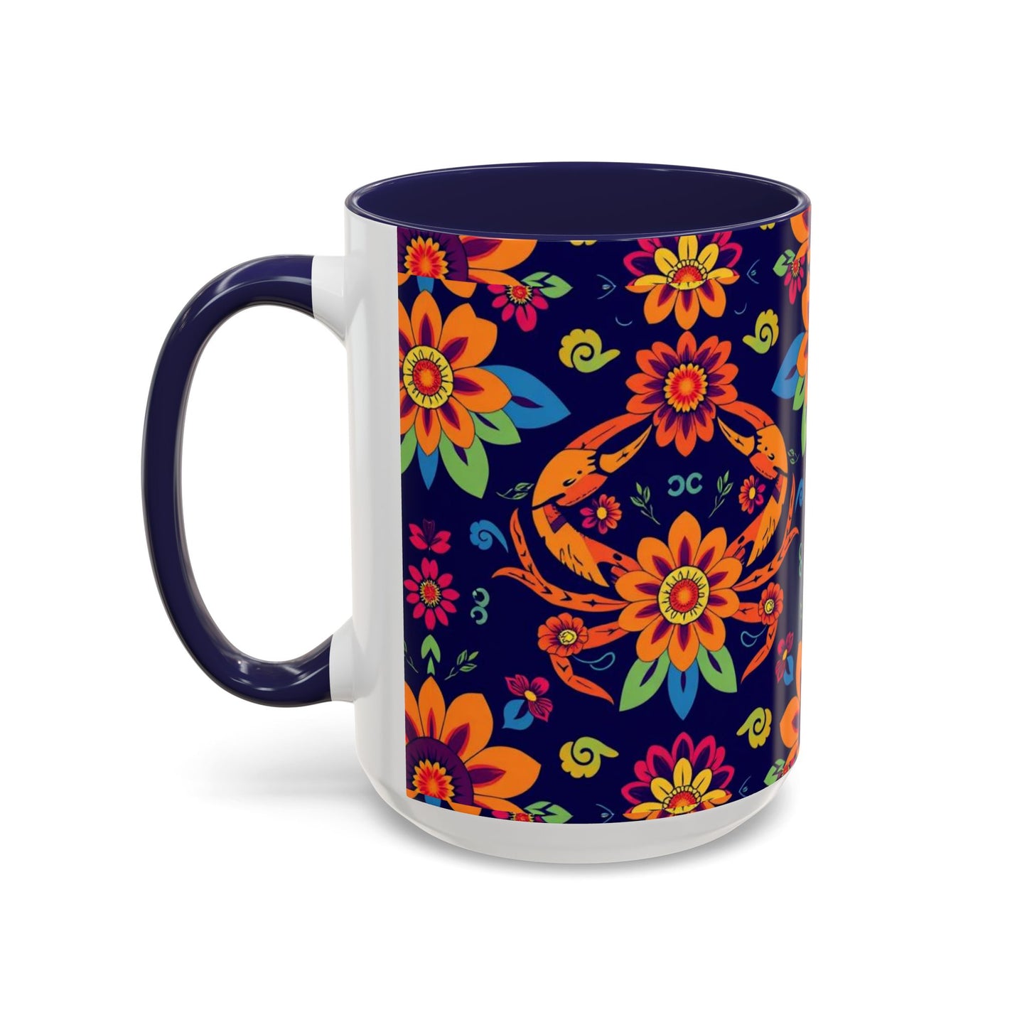 Accent Coffee Mug, Cancer, Zodiac, Flower Pattern, (11, 15oz)