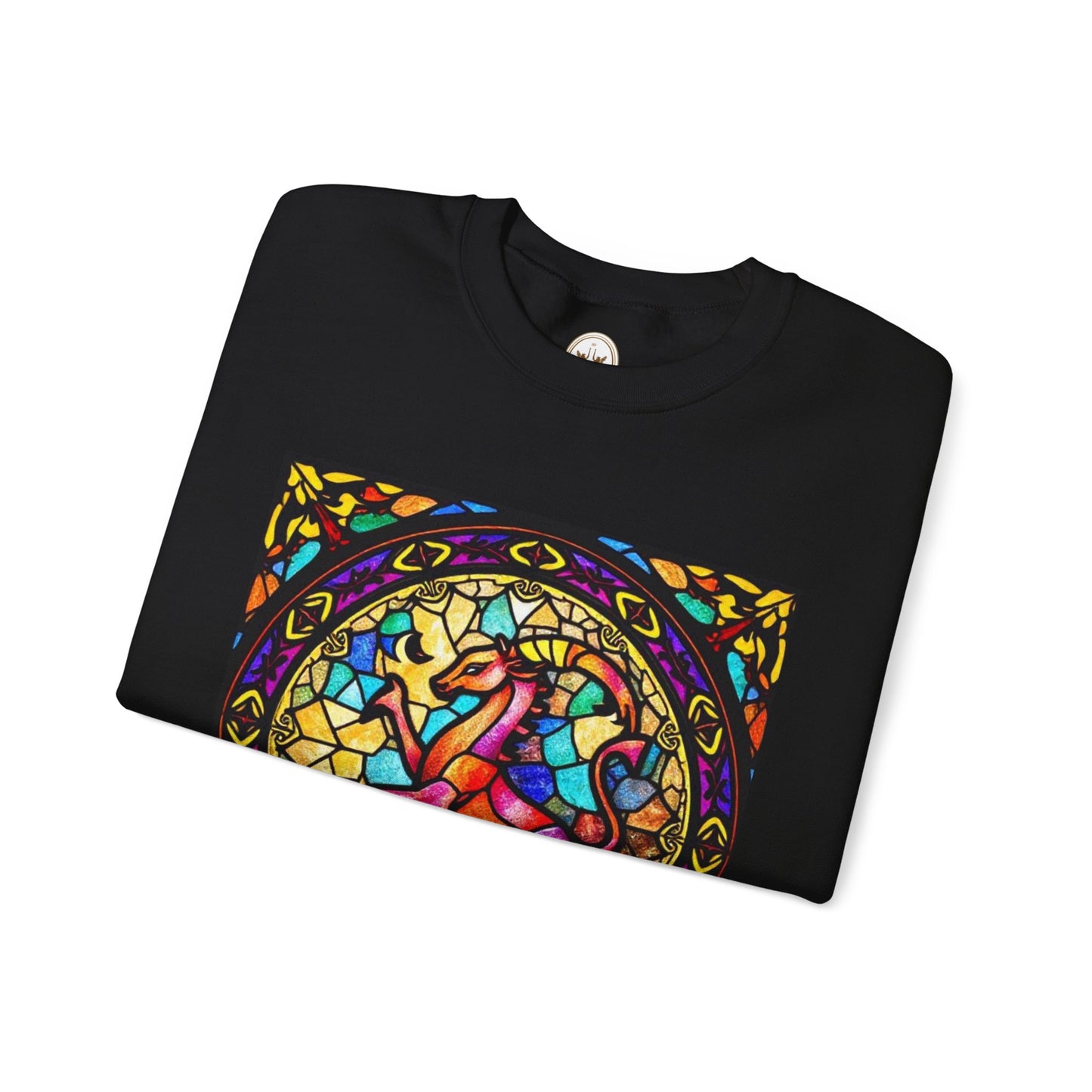 Unisex Heavy Blend™ Crewneck Sweatshirt, Glass, Aries Zodiac Design