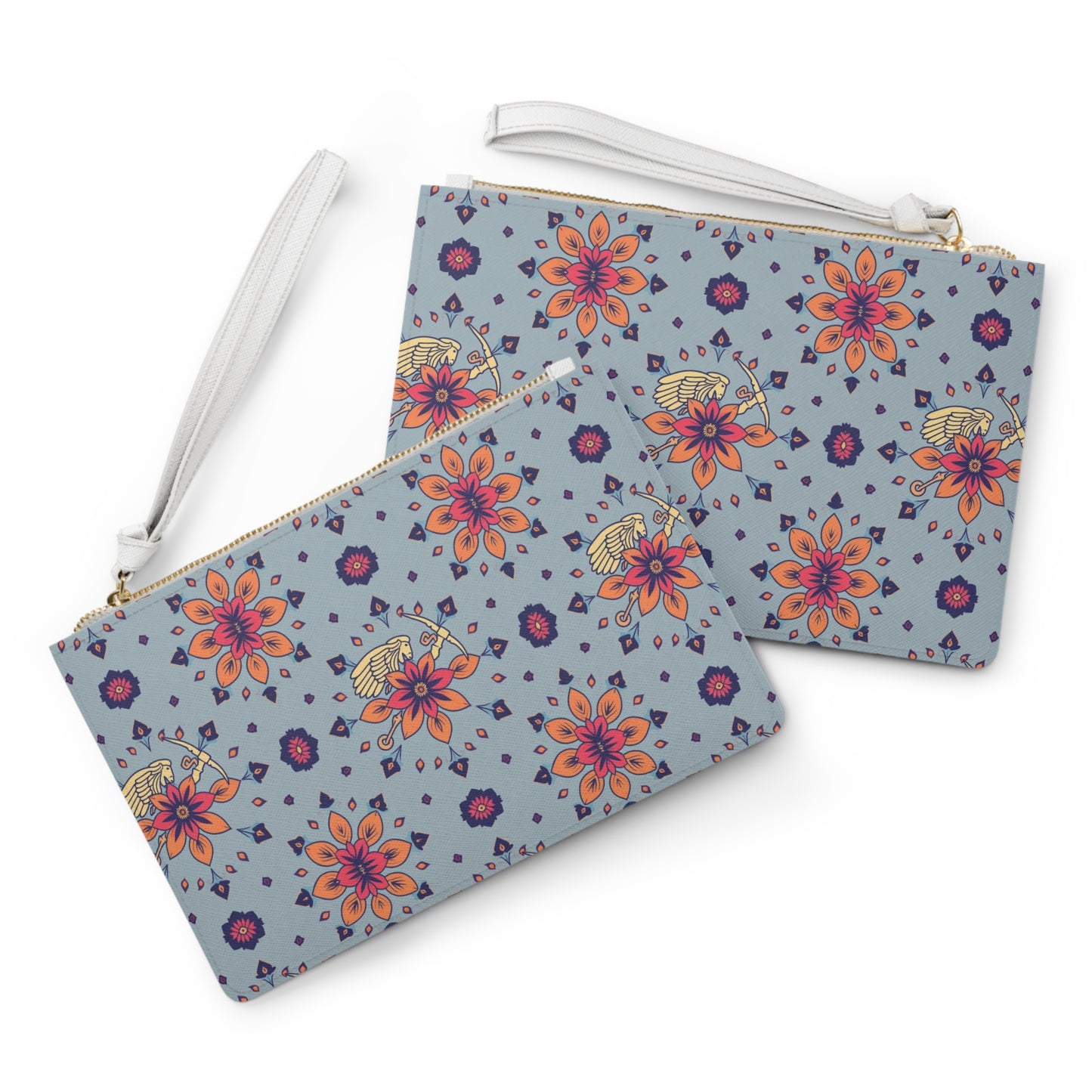 Clutch Bag, Sagittarius, Zodiac v1, Flower Pattern
