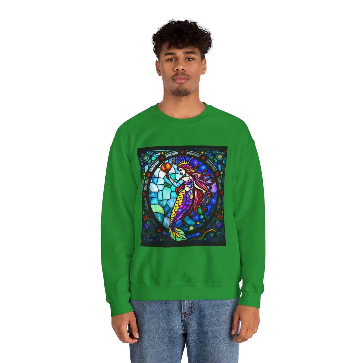 Unisex Heavy Blend™ Crewneck Sweatshirt, Glass, Aquarius Zodiac Design