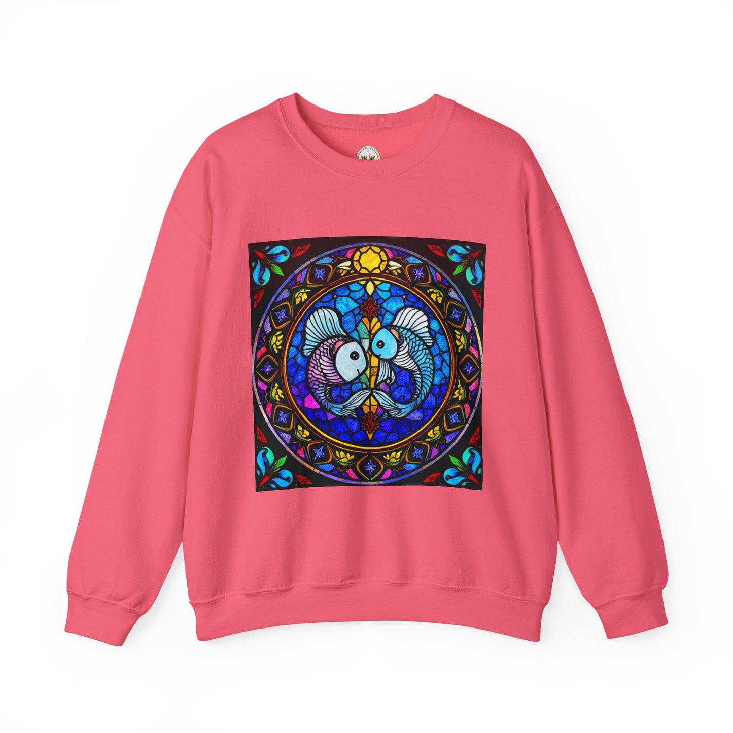 Unisex Heavy Blend™ Crewneck Sweatshirt, Glass, Pisces Zodiac Design